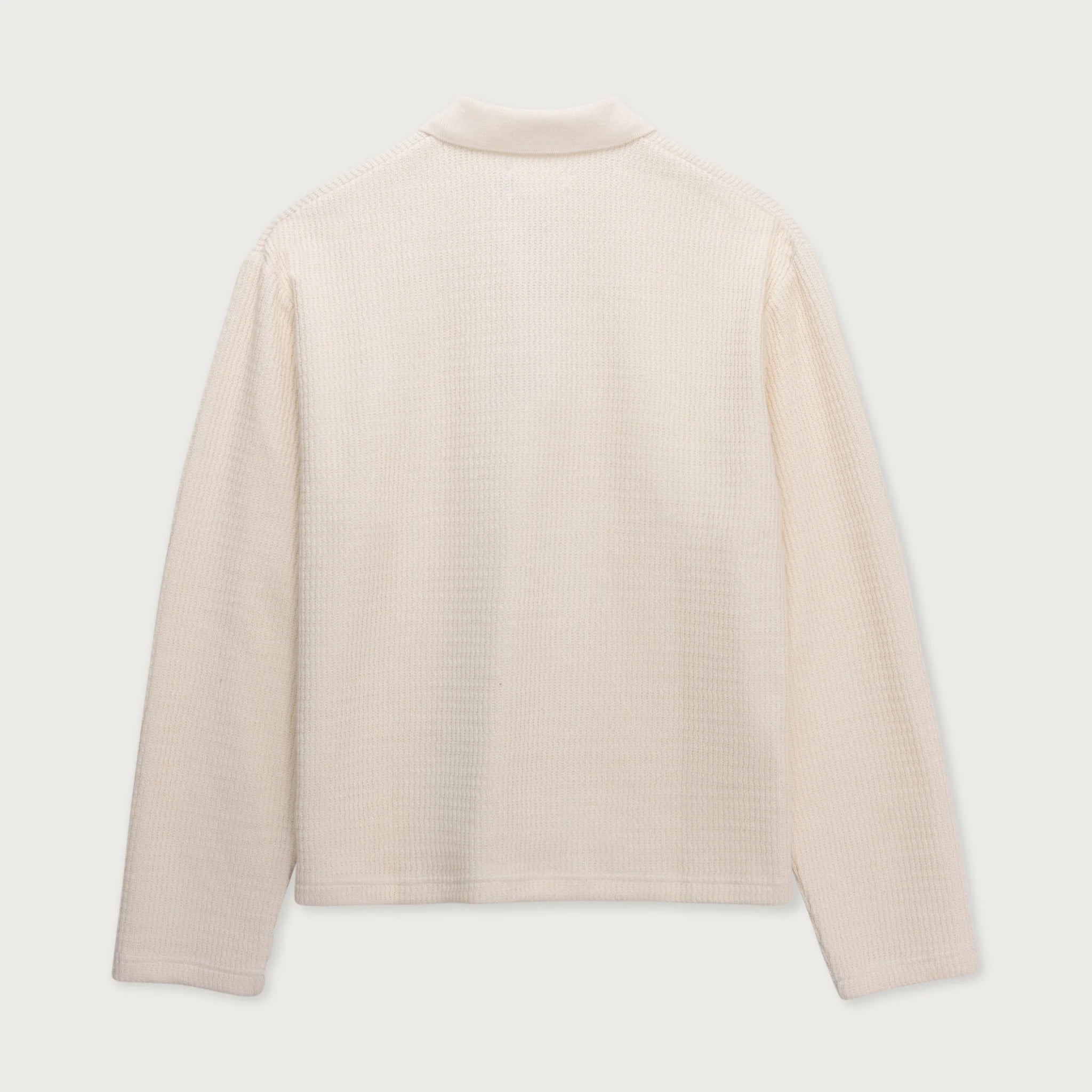 Honor The Gift Wavy Knit L/S Polo 'Bone'