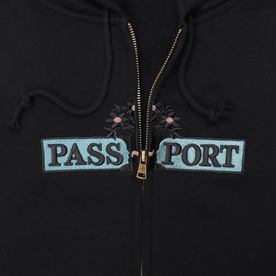Passport House Plant Organic Fleece Zip Hood 'Black'