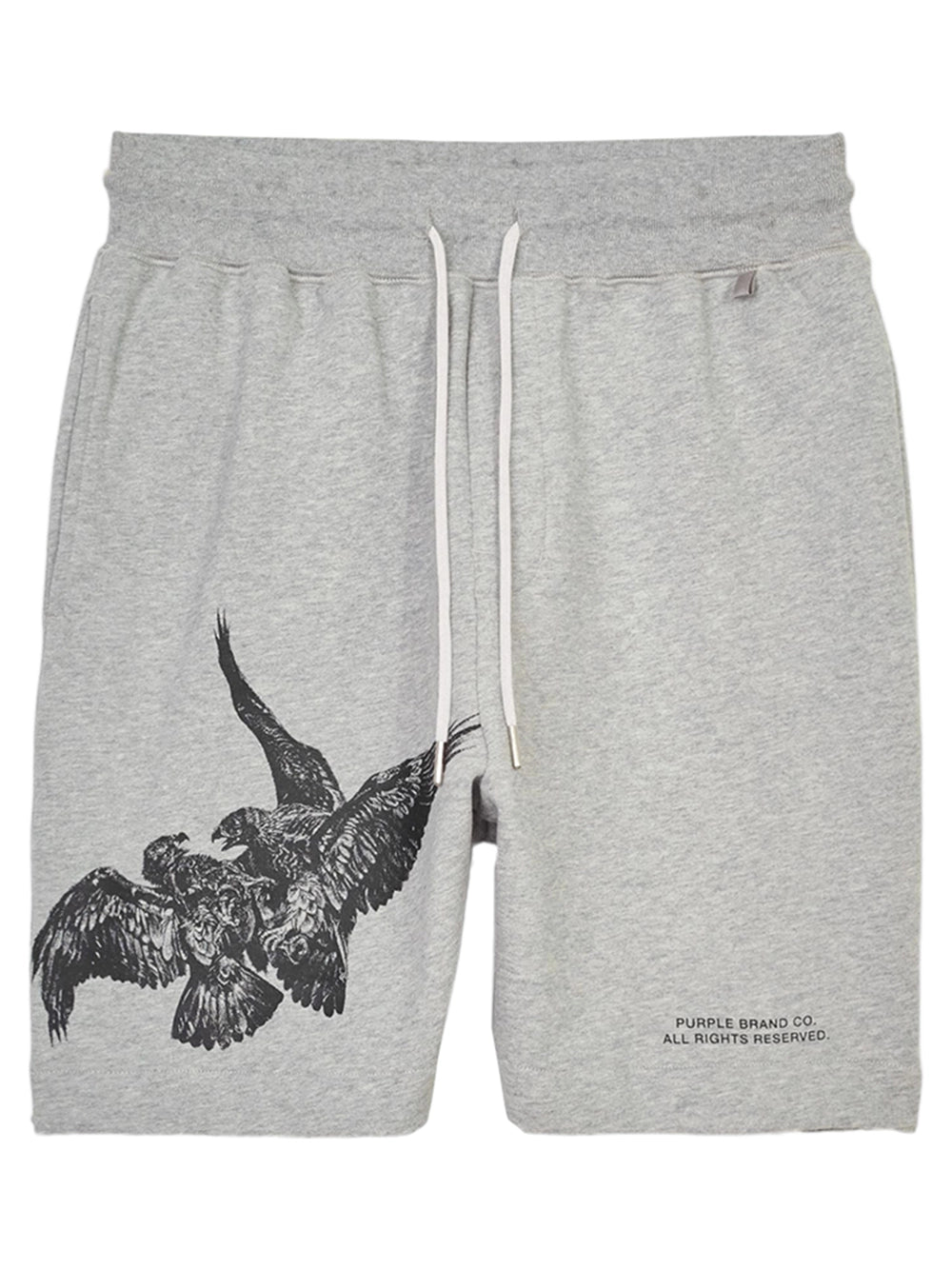Purple Brand French Terry Heather Grey Bird Shorts 'Grey'