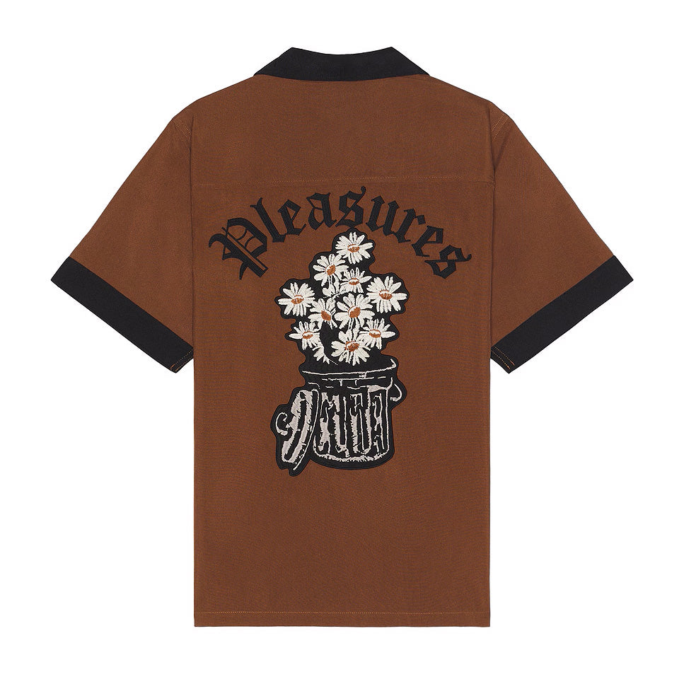 Pleasures Daisy Bowling Button Down 'Brown'