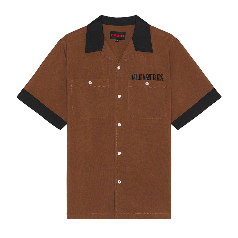 Pleasures Daisy Bowling Button Down 'Brown'