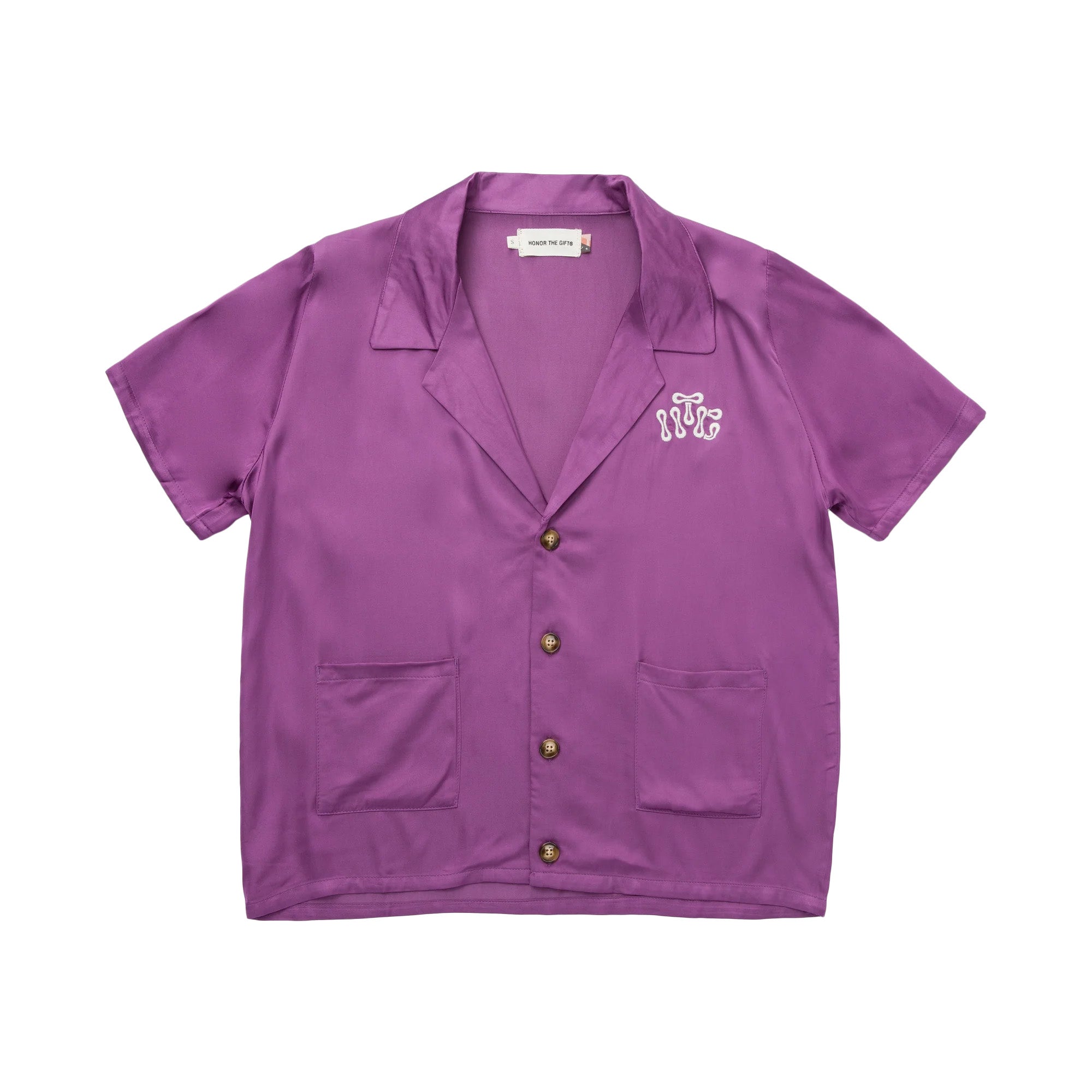 Women's Honor The Gift Camp Shirt Button Up SS 'Purple'