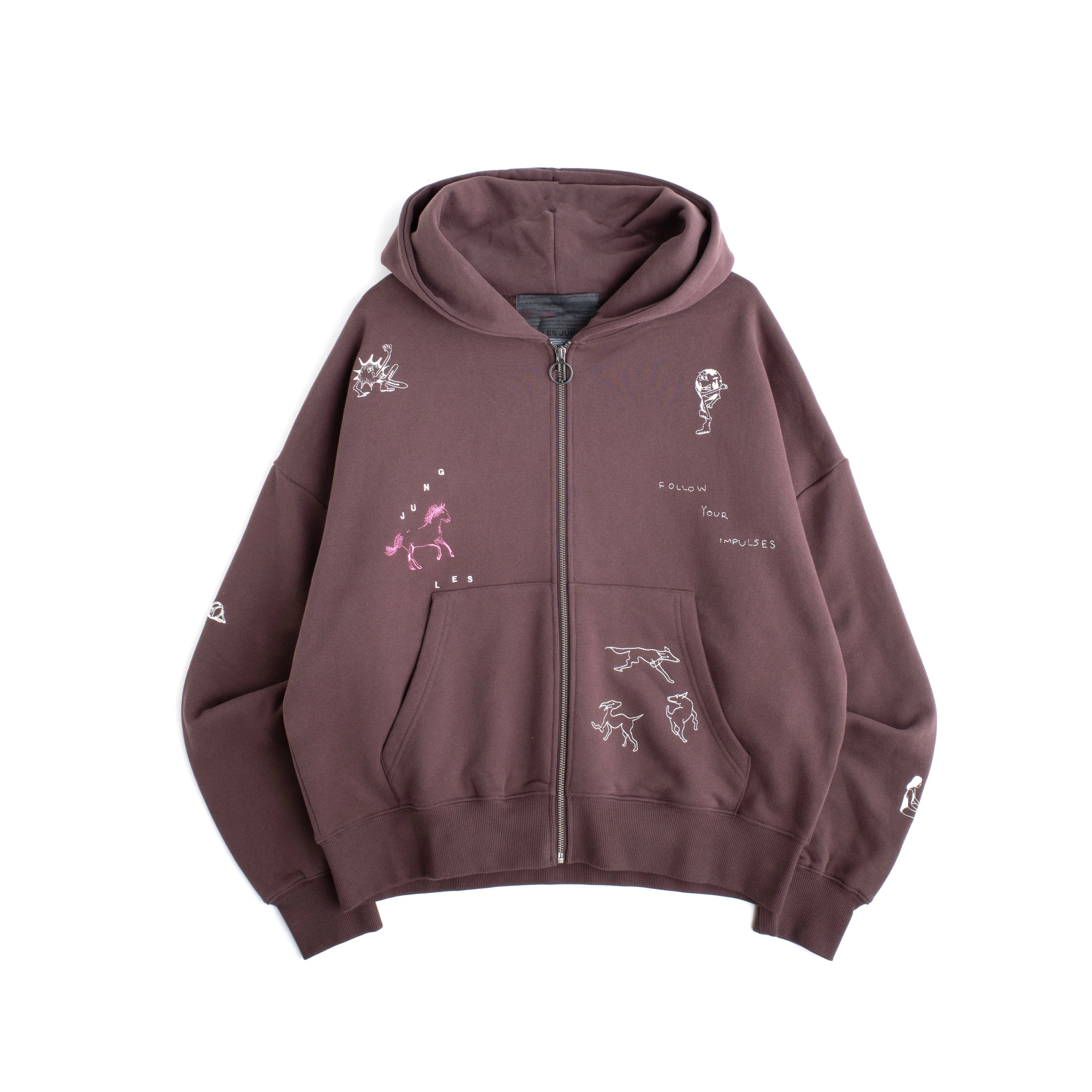 Jungles Jungles Impules Zip Hoodie 'Brown'