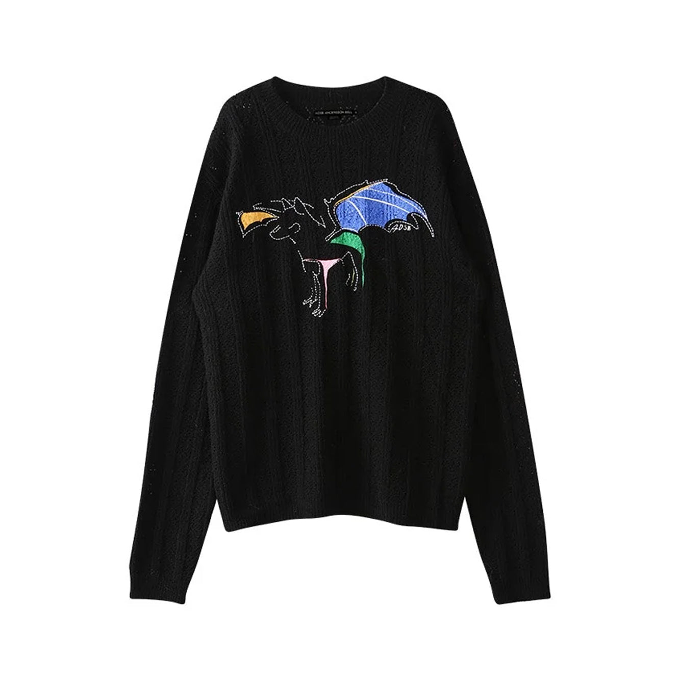 Andersson Bell Unisex Dragon Summer Crew-Neck Sweater 'Black'