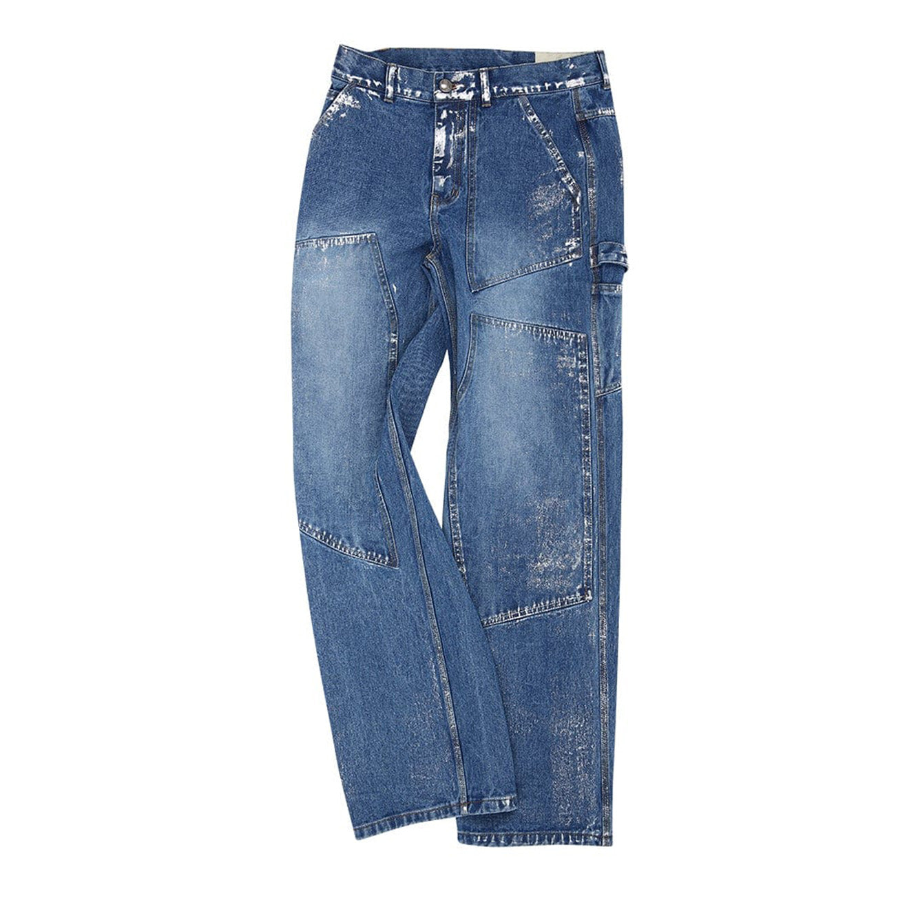 Andersson Bell Wax Coated Carpenter Wider-Leg Jeans 'Blue'