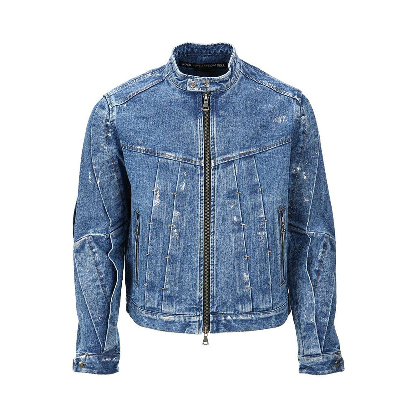 Andersson Bell Wax Coated Denim Motorcycle Jacket 'Blue'