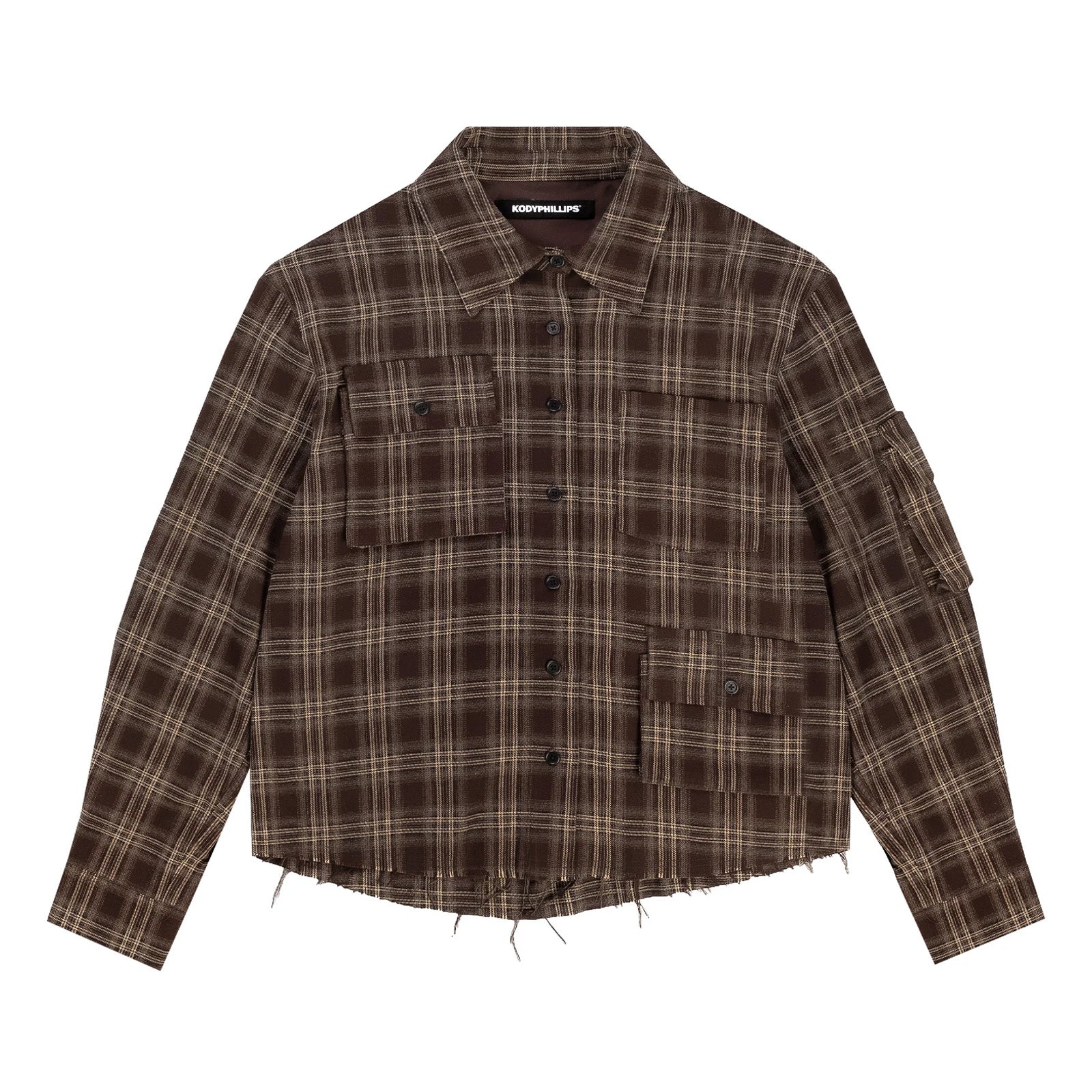 Kody Phillips Cargo Flannel Shirt 'Brown'