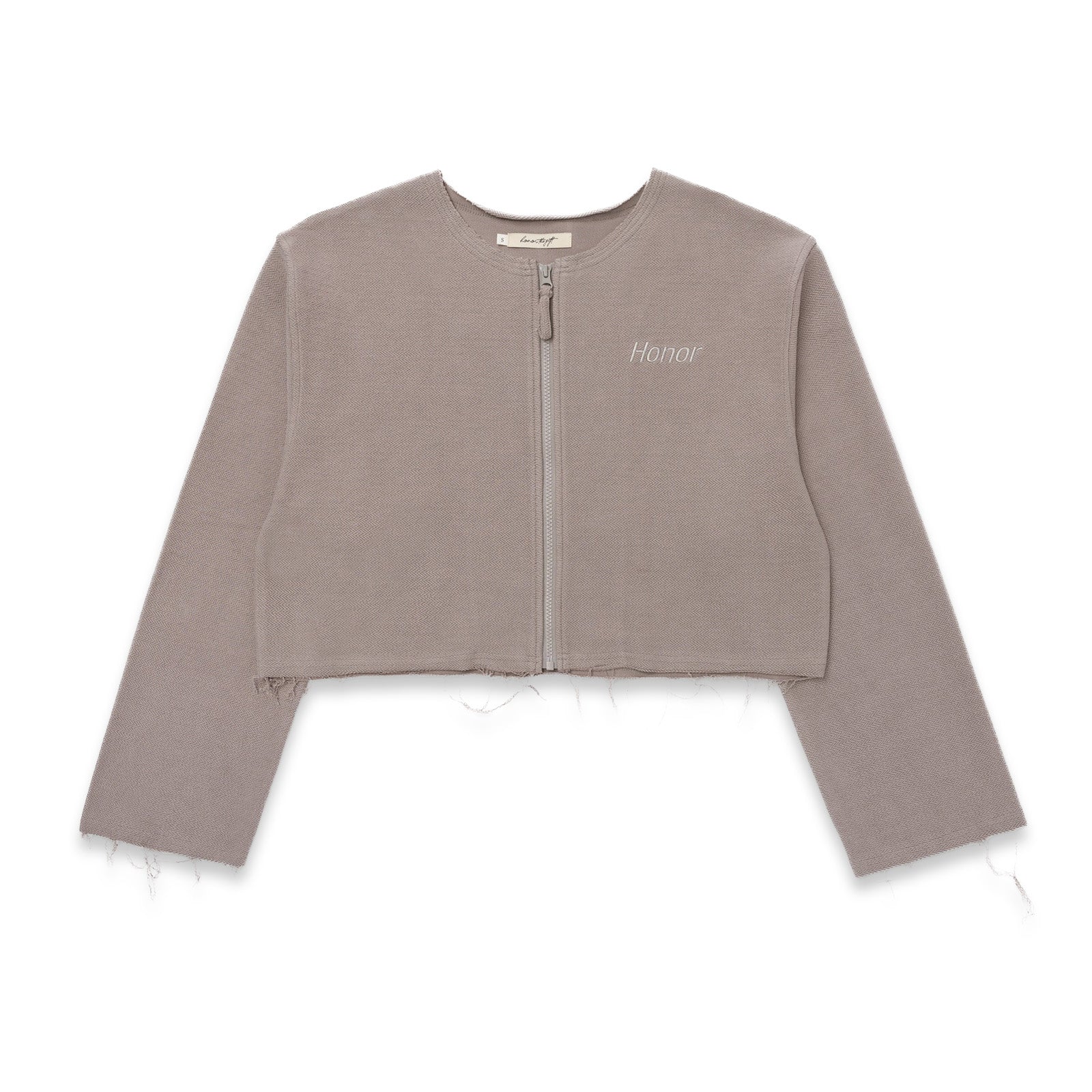 Womens Honor The Gift Honor Round Crop Zip Crew 'Grey'