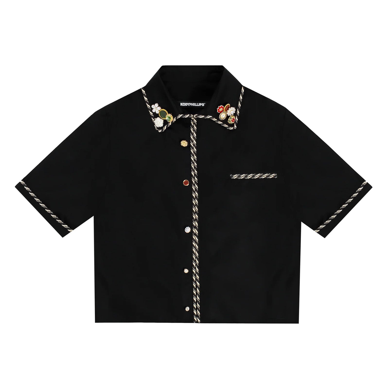 Kody Phillips Embellished Lasso Shirt "Black"