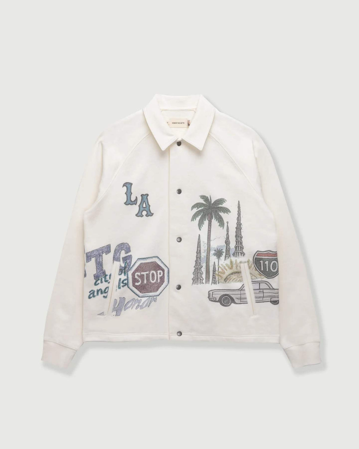 Honor The Gift All Over LA Fleece Coaches Jacket 'Bone'