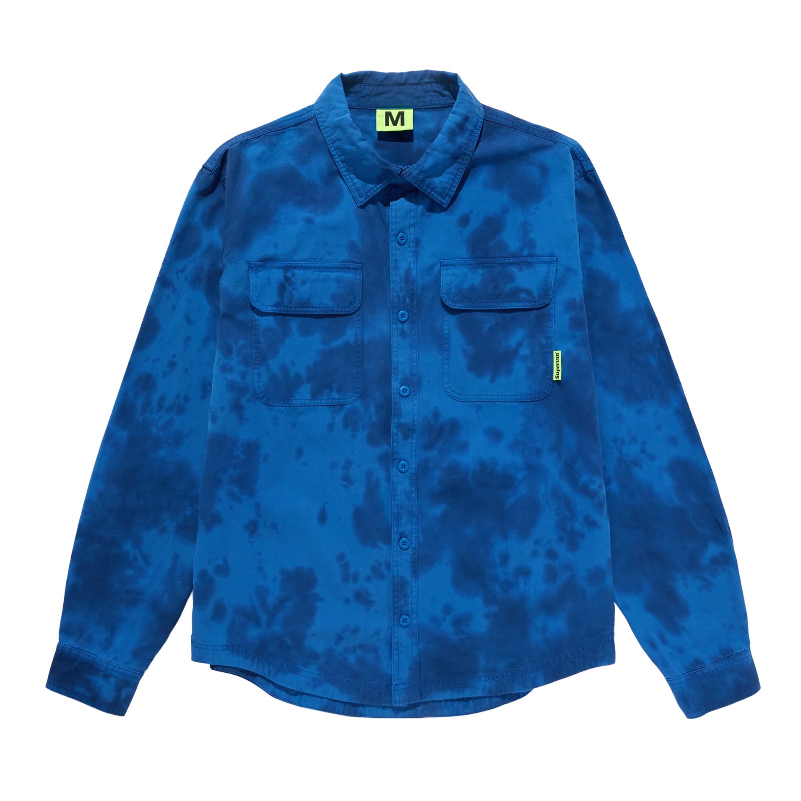 Supervsn Dyed Long Sleeve Worker Shirt 'Blue'