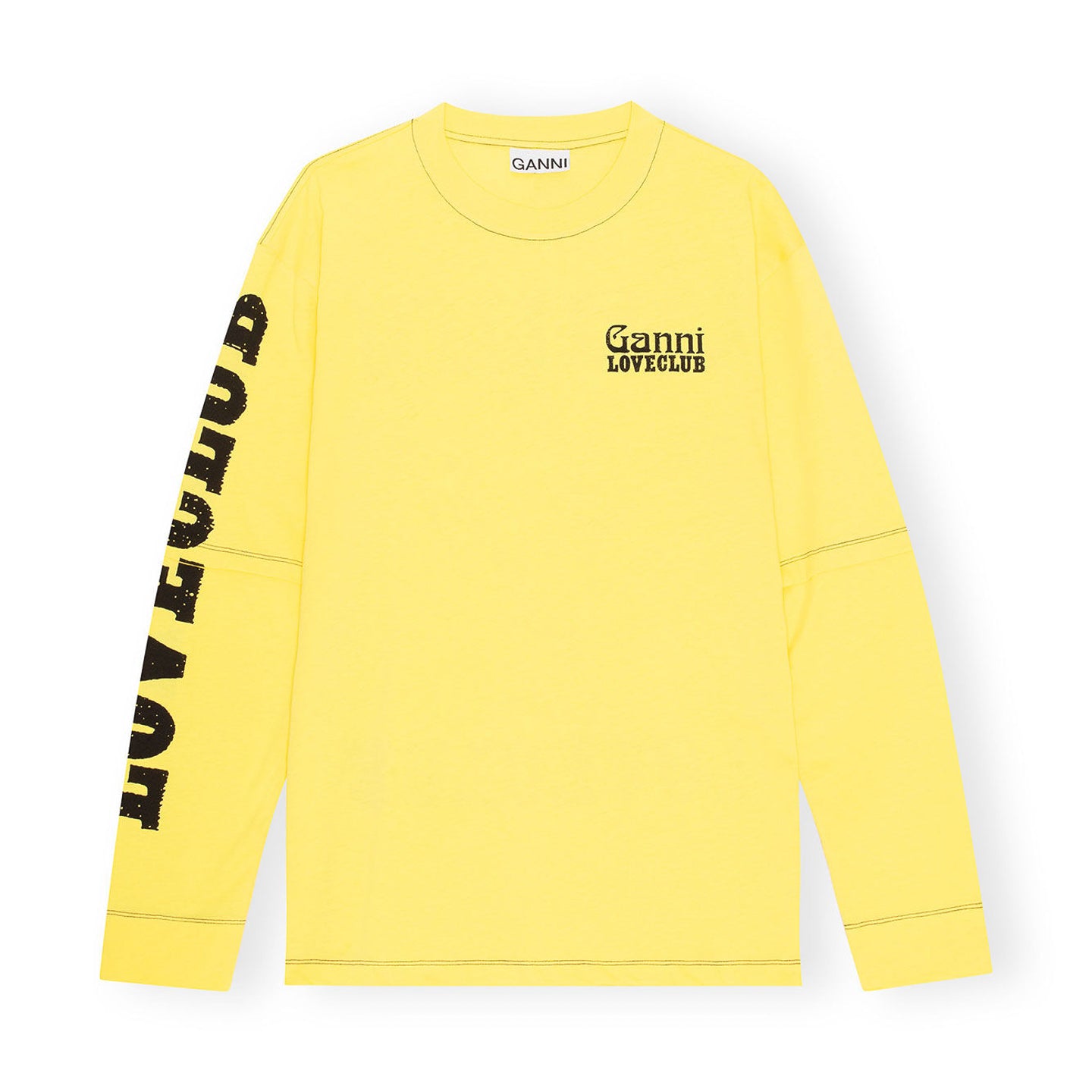 Ganni Layered Long Sleeve T-Shirt 'Yellow'