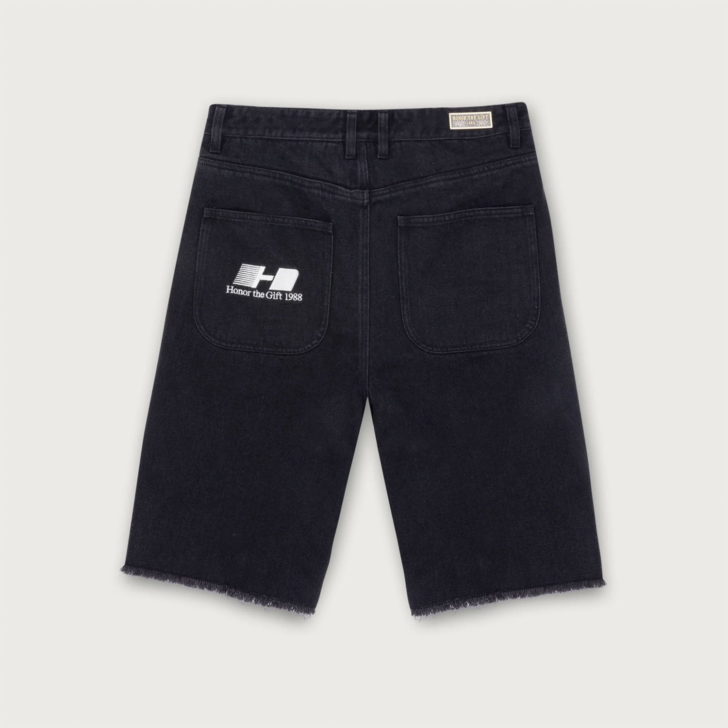 Honor The Gift Frayed Edge 11" Denim Bermuda 'Black'