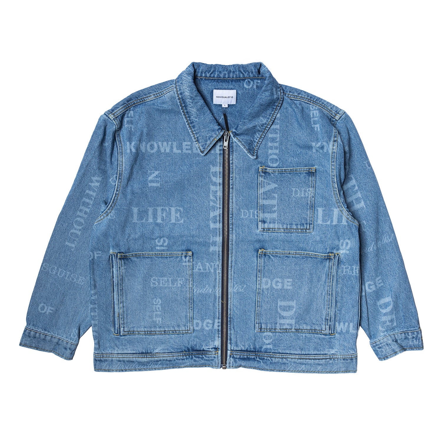 Indvlst Lab Knowledge Laser Print Chore Jacket ‘Indigo'