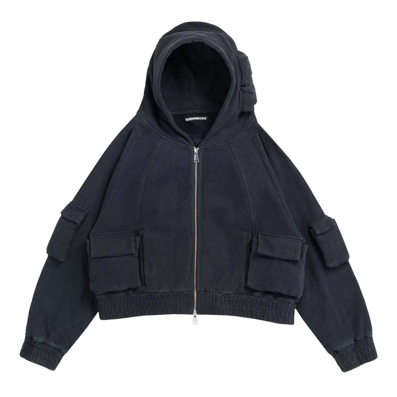 Kody Phillips Zip Up Cargo Hoodie 'Navy'