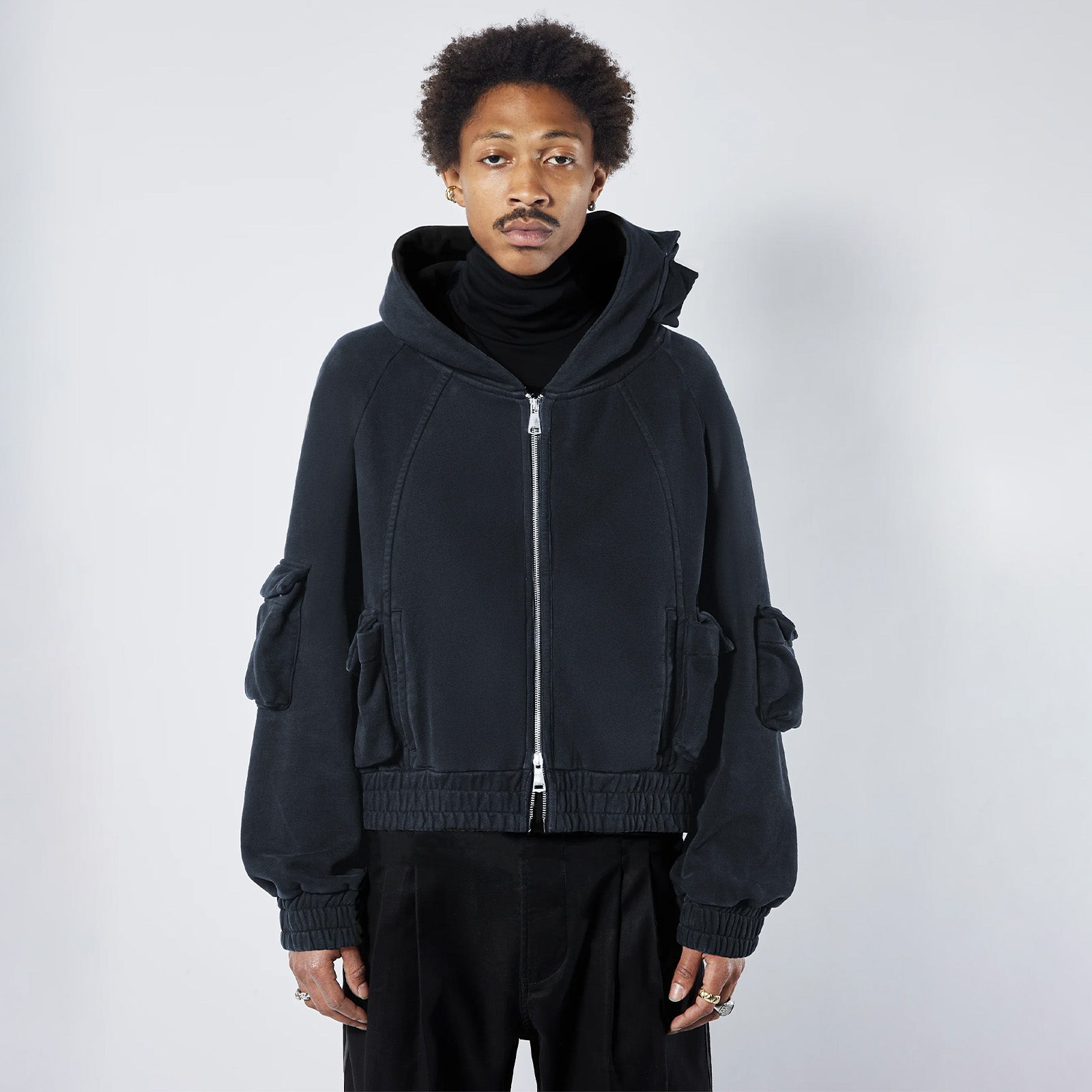 Kody Phillips Zip Up Cargo Hoodie 'Navy'