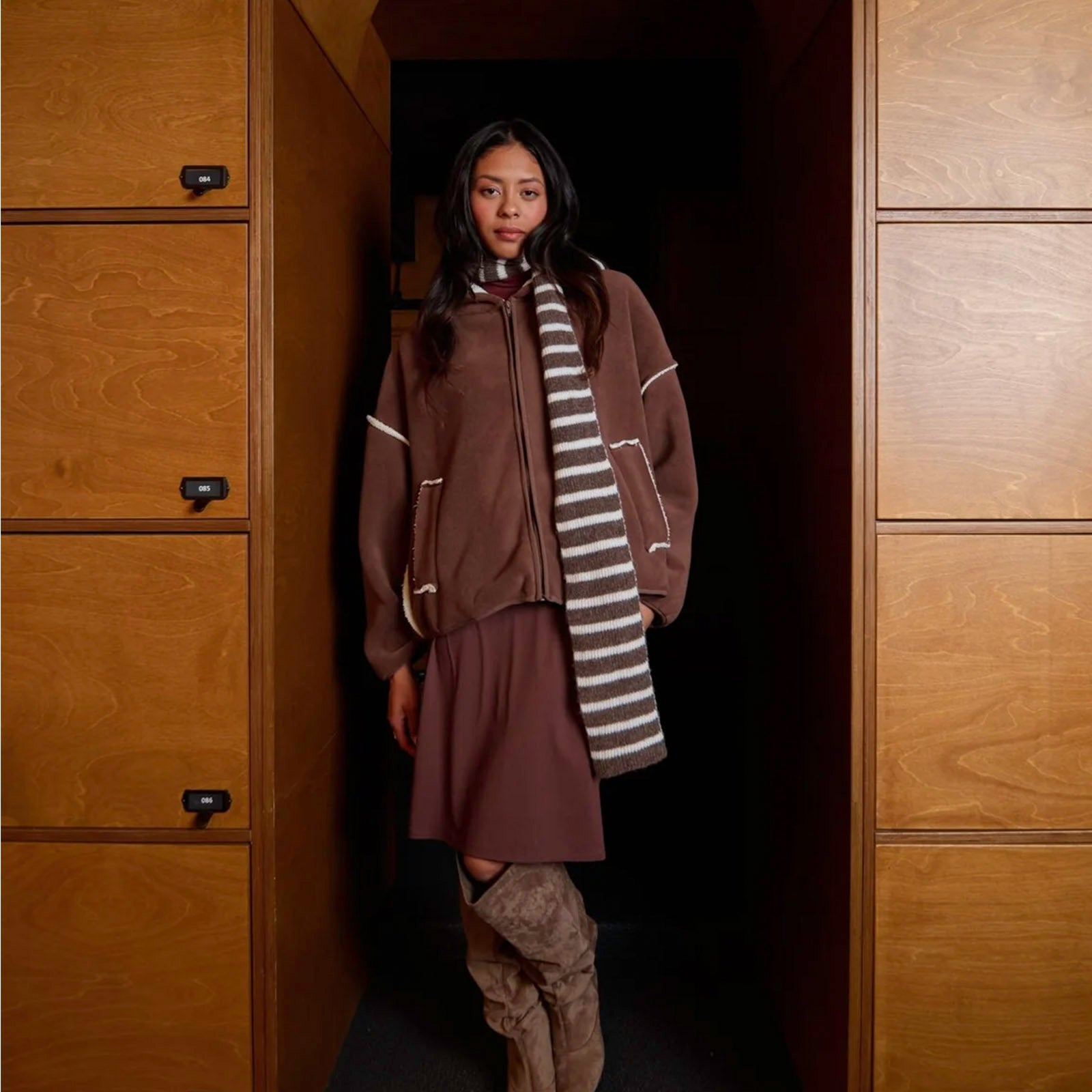 Kuwalla Tee Evelyn Polar Zipup 'Chocolate Brown'