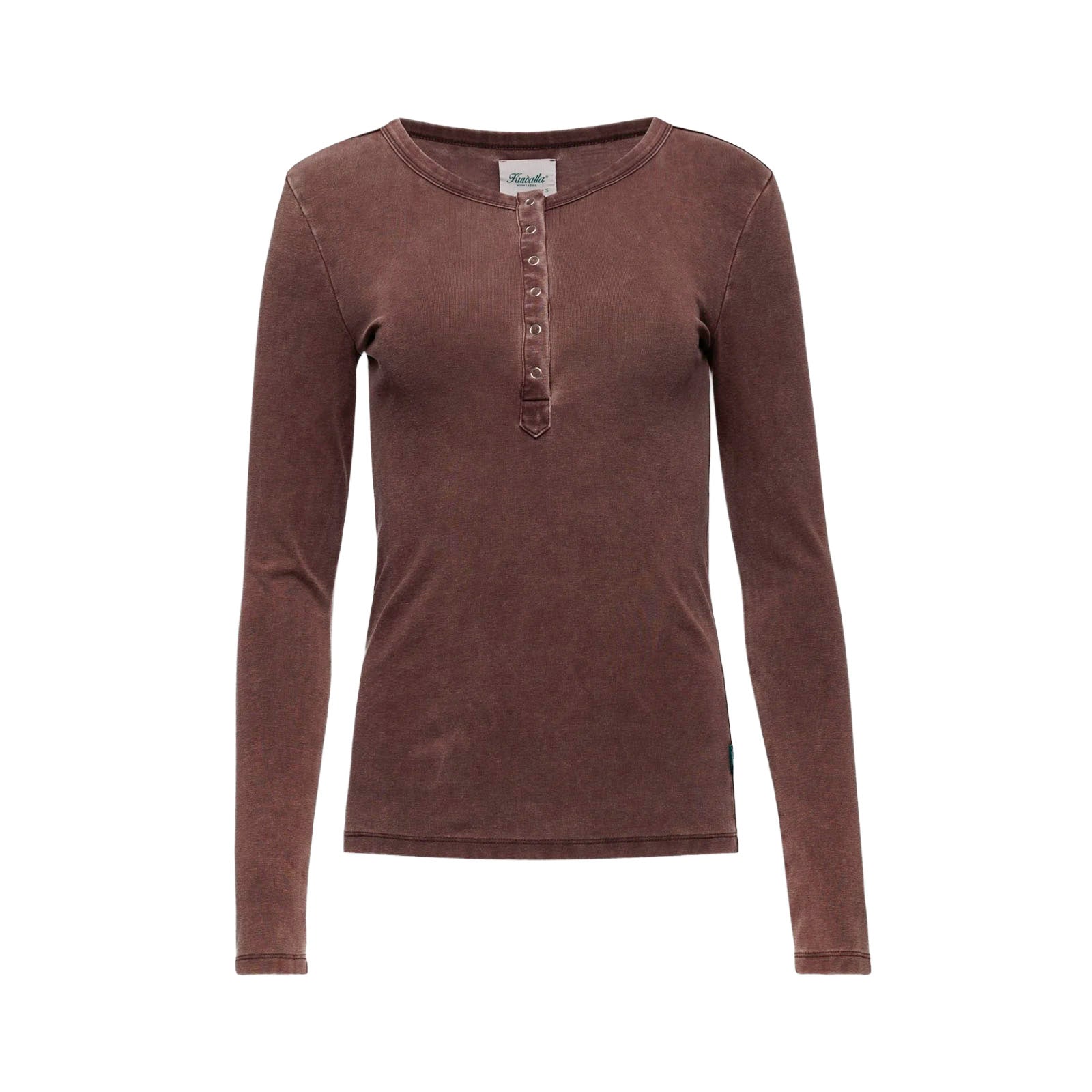 Kuwalla Tee Sadie Vintage Henley 'Washed Brown'