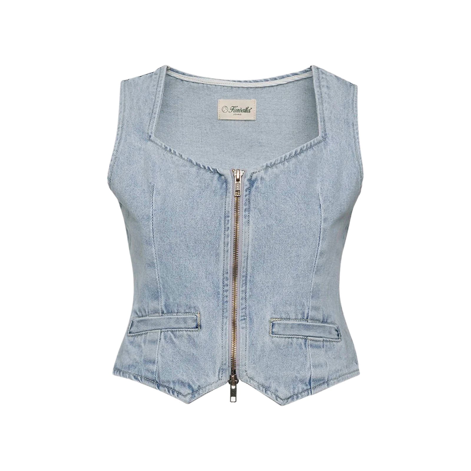 Kuwalla Tee Vera Zipup Waistcoat 'Light Blue'