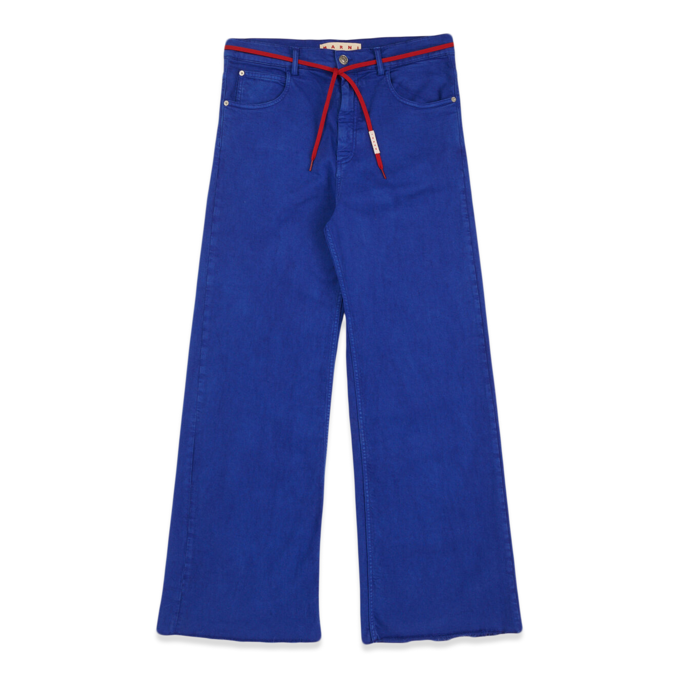 MARNI Flared Trousers 'Coated Blue Denim'