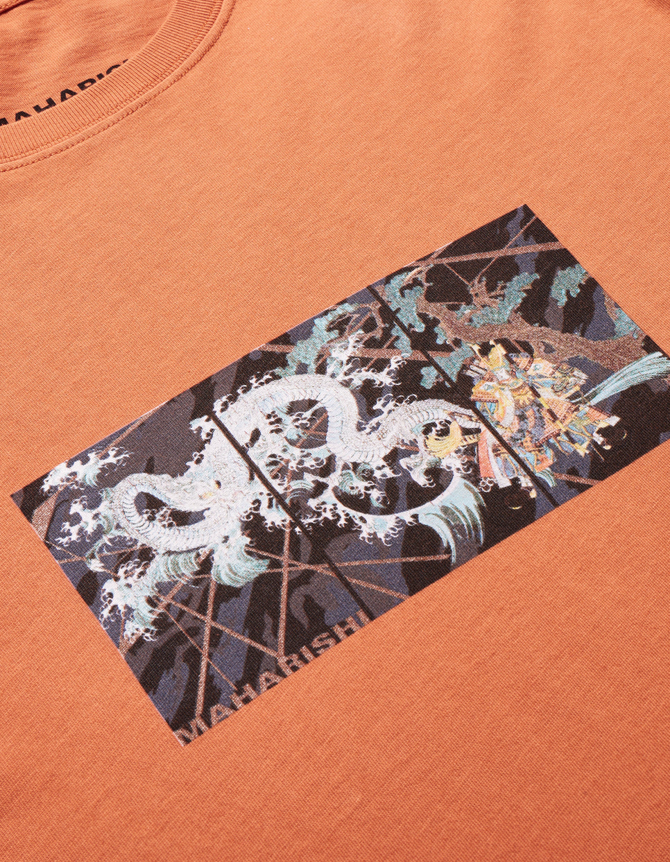 Maharishi Triptych Water Dragon T- Shirt  'Rust'