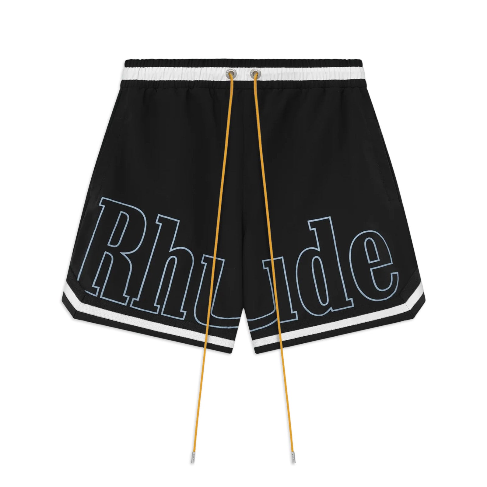 RHUDE Logo Basketball Swim Shorts 'Black/White/Navy'