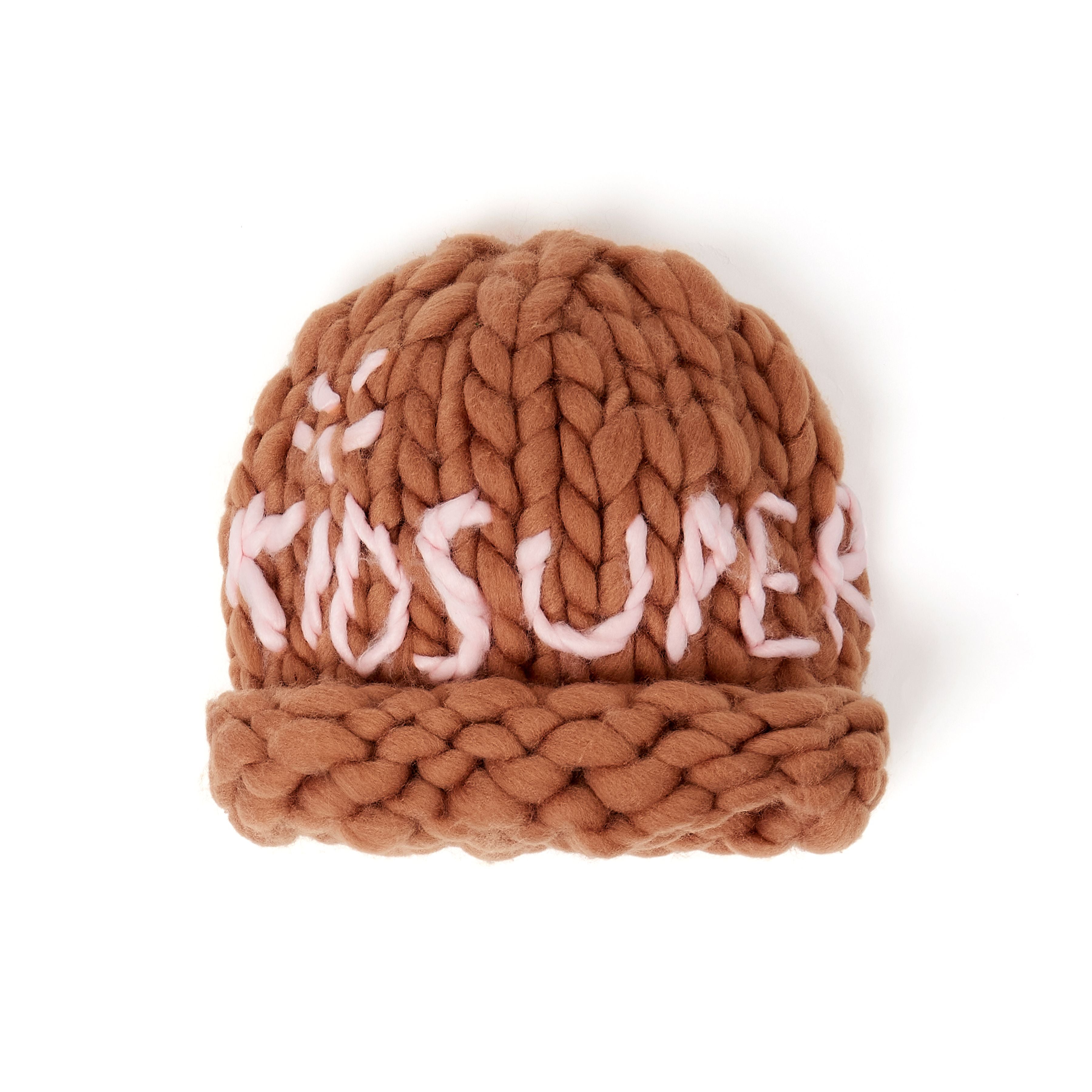 Kidsuper Hand Knit Chunky Beanie 'Light Brown'