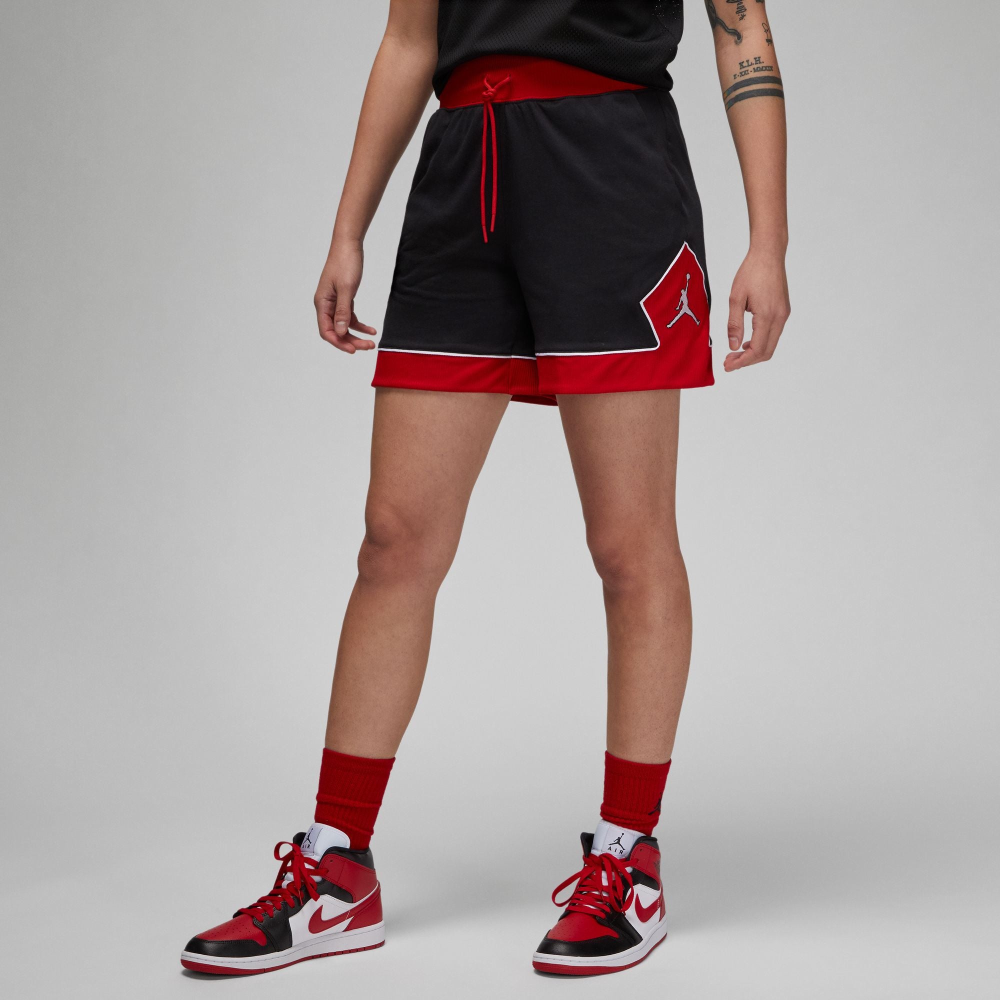 Womens Jordan Diamond Shorts 'Black/Red'