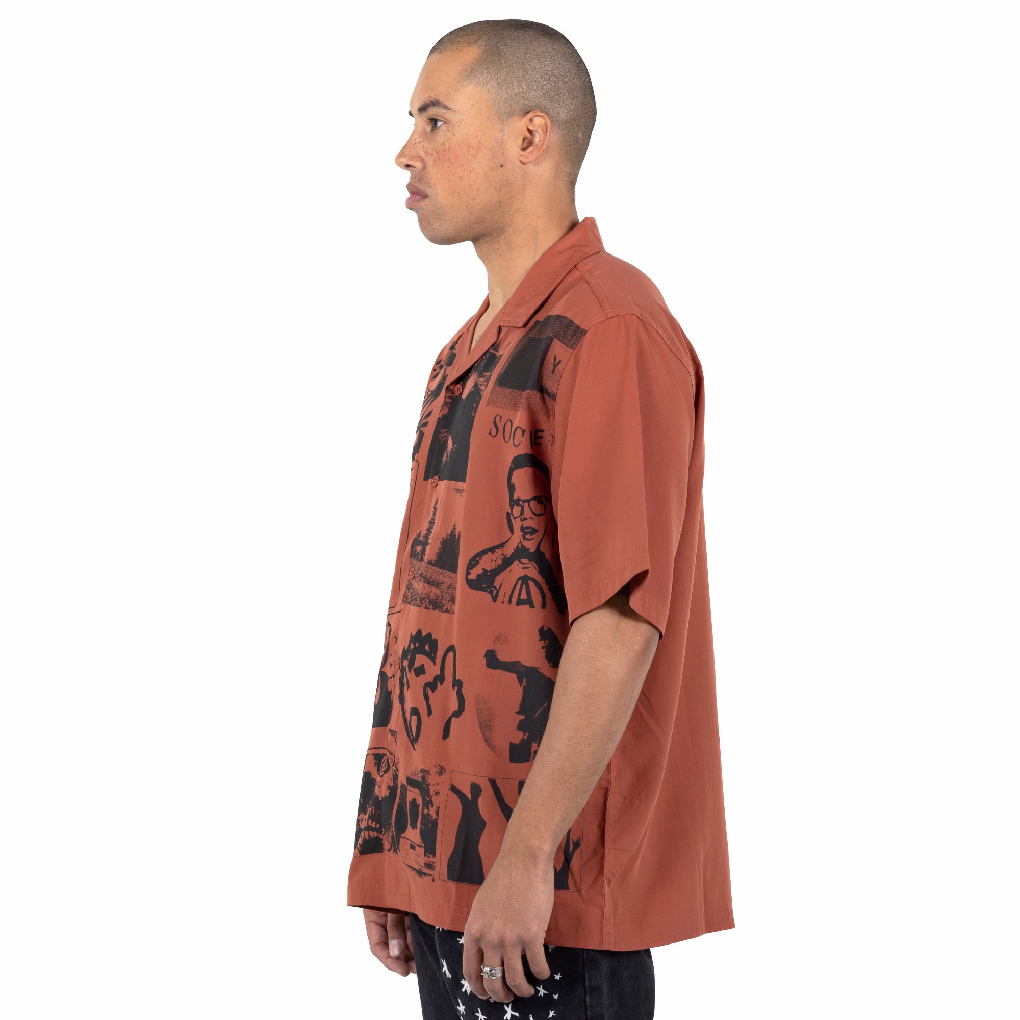 Pleasures Choices Camp Collar Button Down 'Orange'