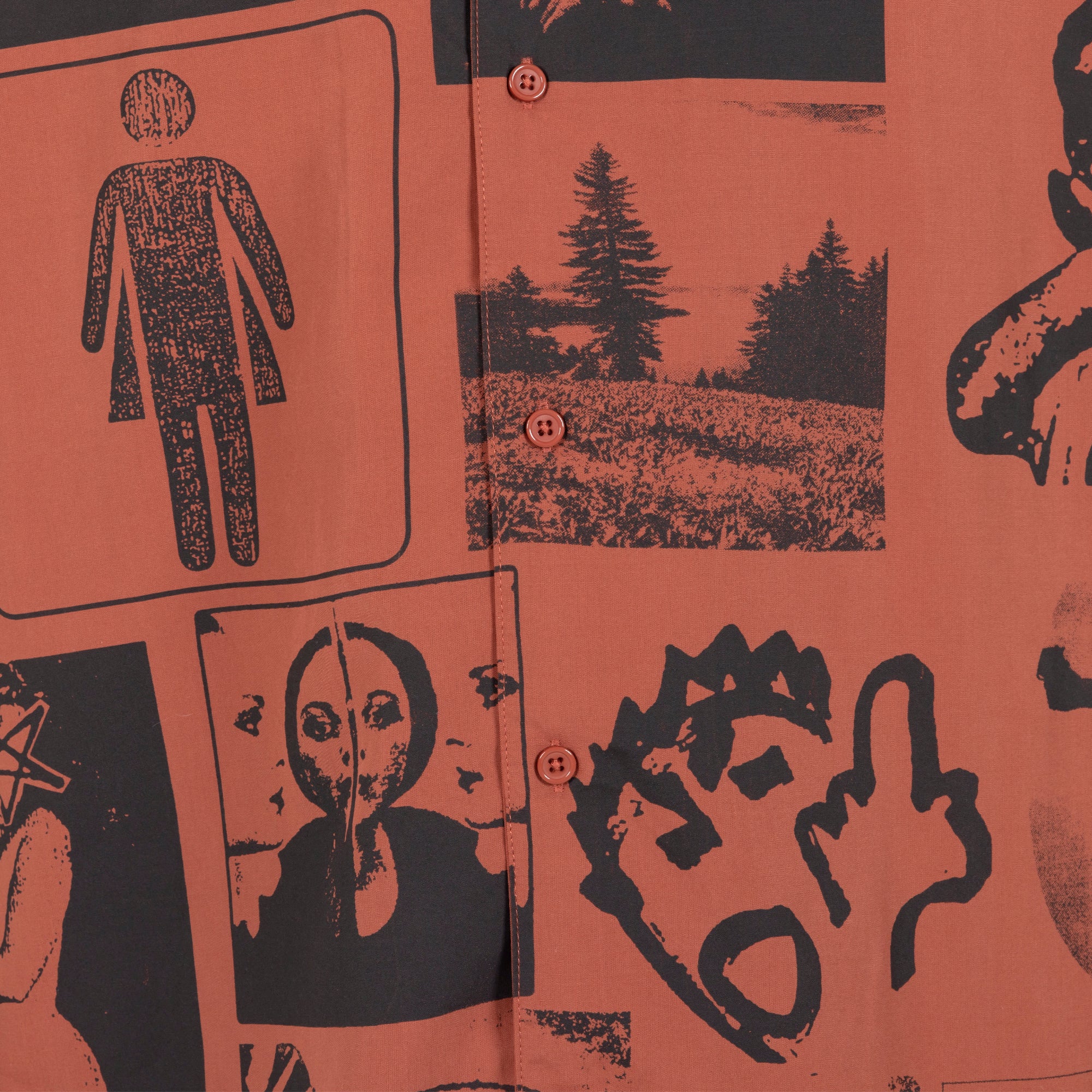 Pleasures Choices Camp Collar Button Down 'Orange'