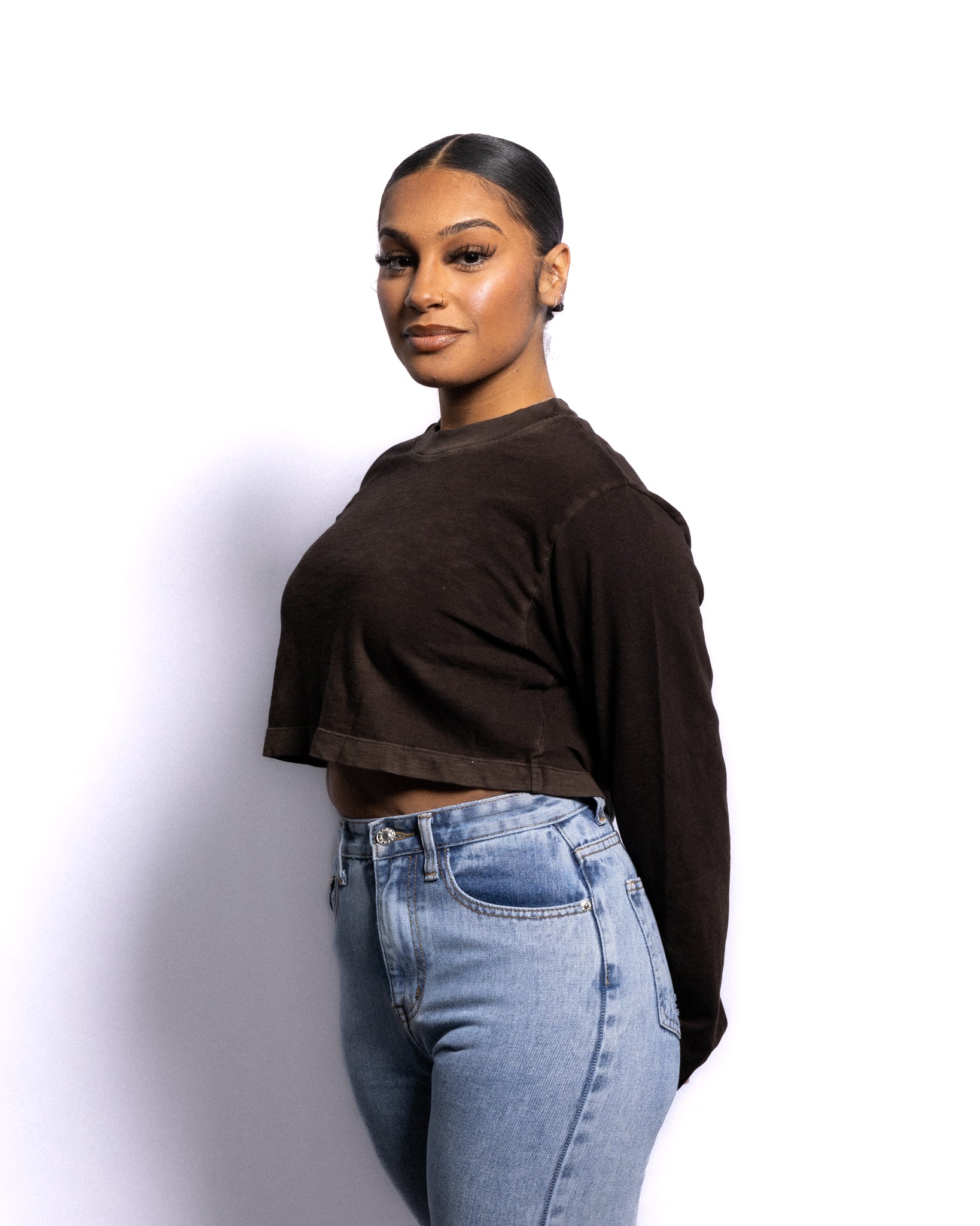 Cotton Citizen Tokyo Crop Shirt in Vintage Espresso
