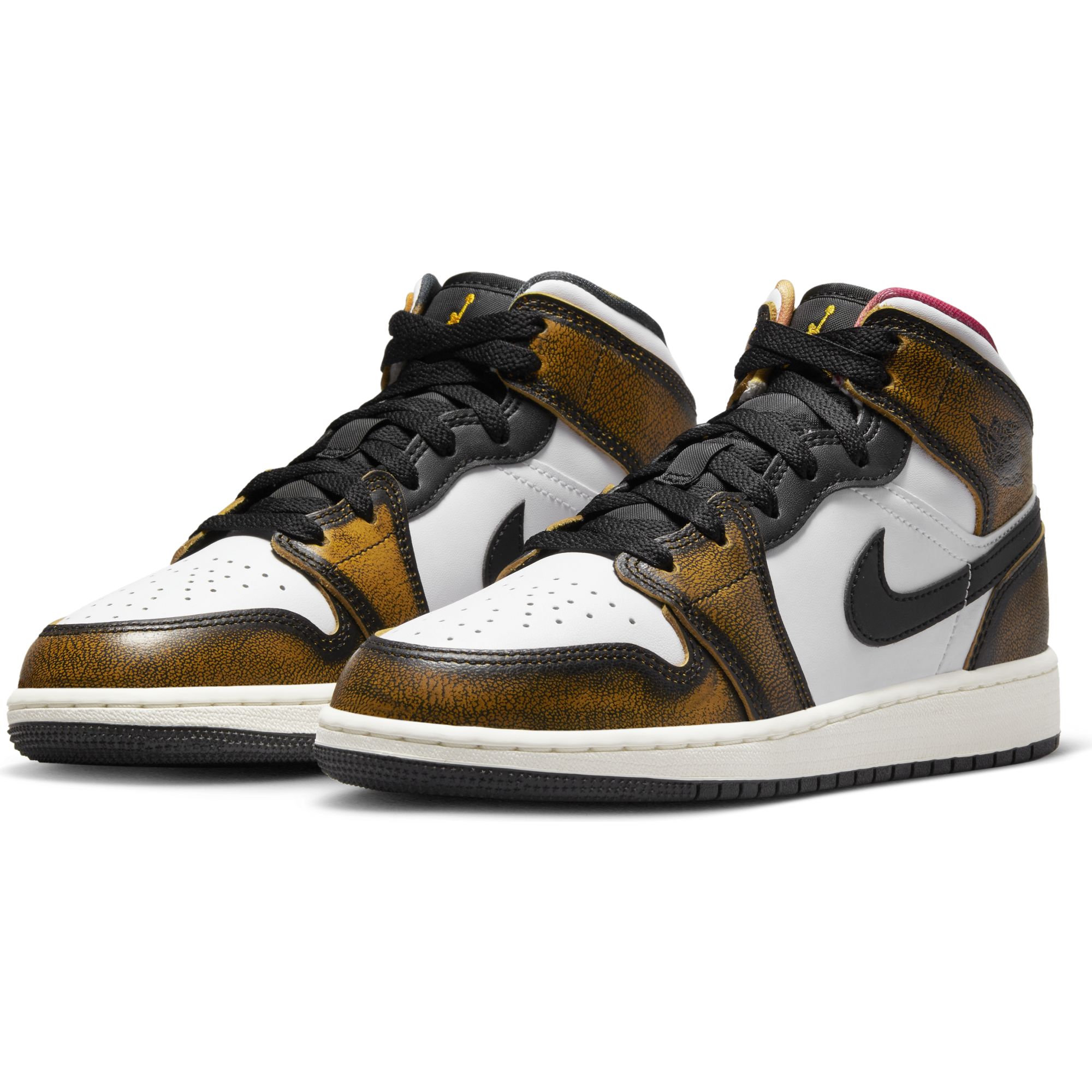 Youth Air Jordan 1 Mid SE (GS) 'Orange Wear Away'