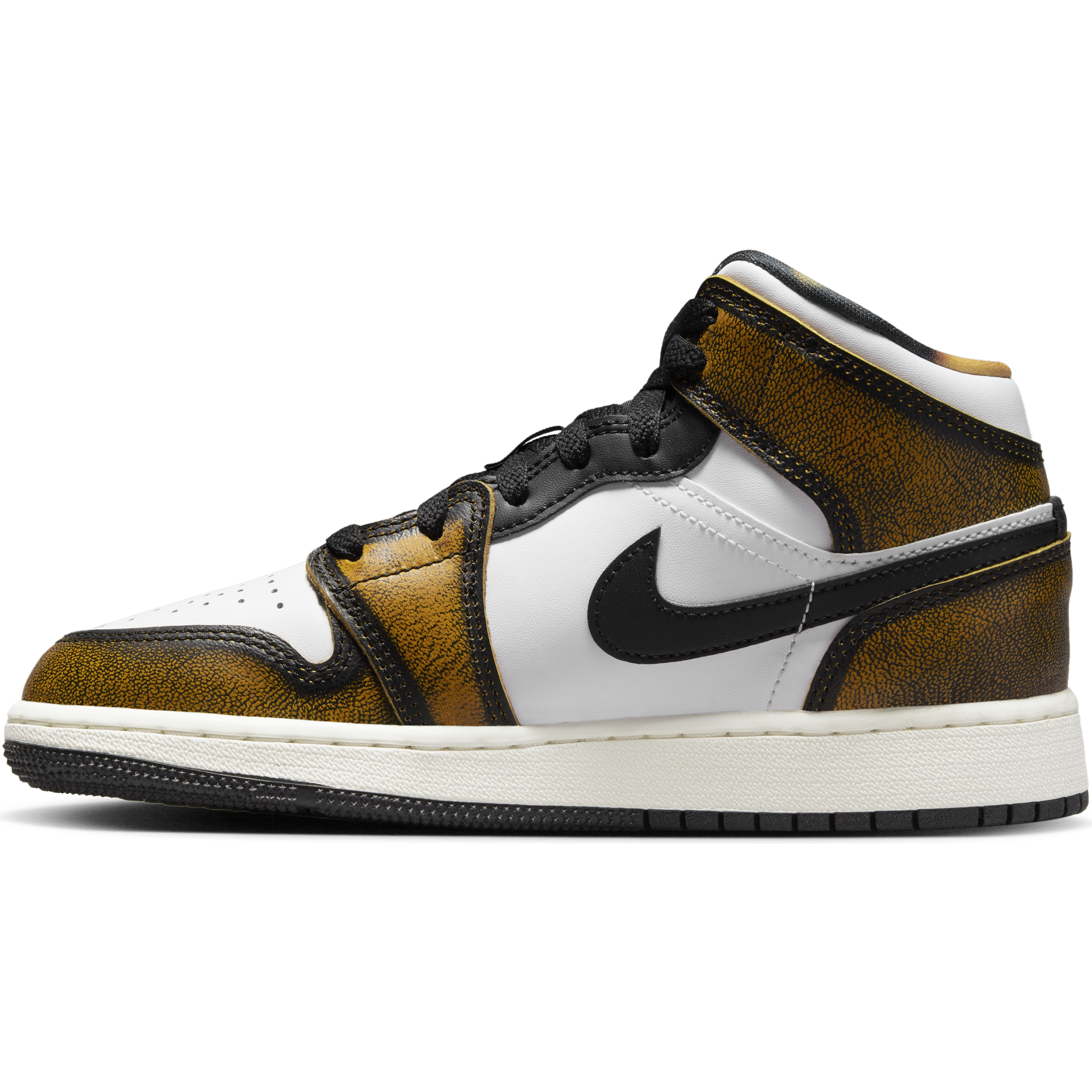 Youth Air Jordan 1 Mid SE (GS) 'Orange Wear Away'