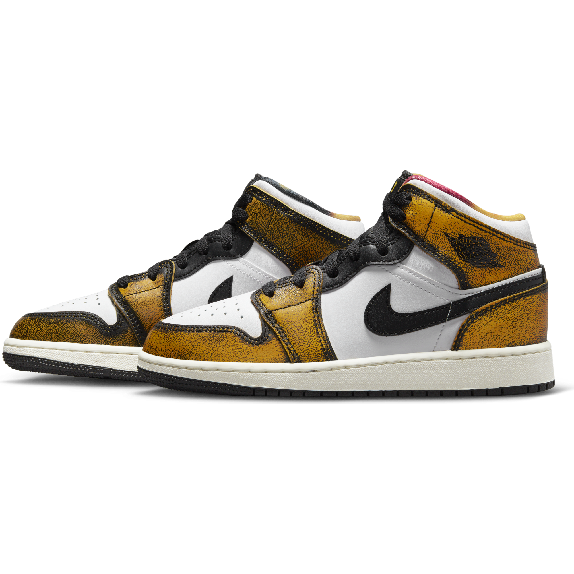 Youth Air Jordan 1 Mid SE (GS) 'Orange Wear Away'