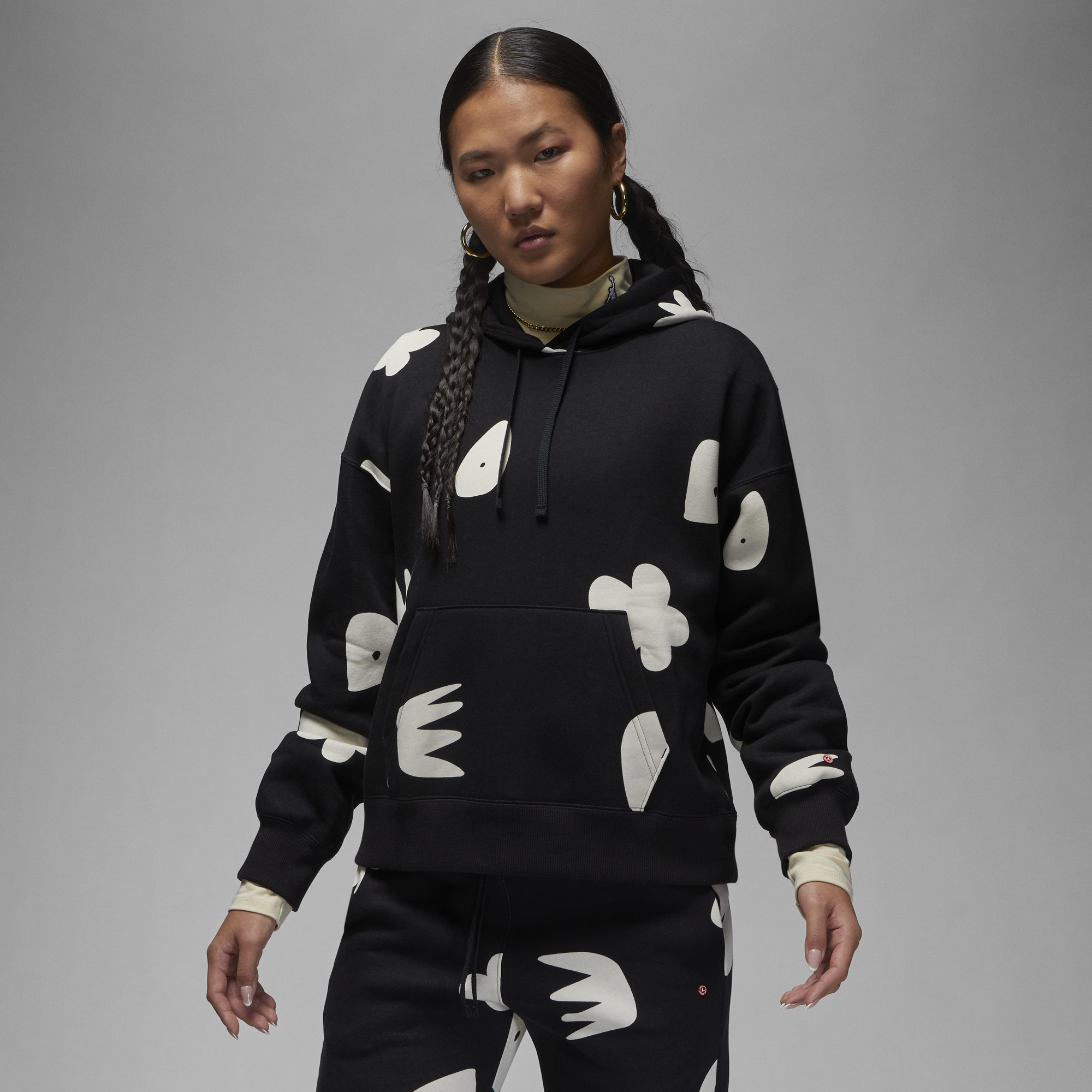 Womens Jordan Artist Series x Mia Lee Fleece Hoodie 'Black'