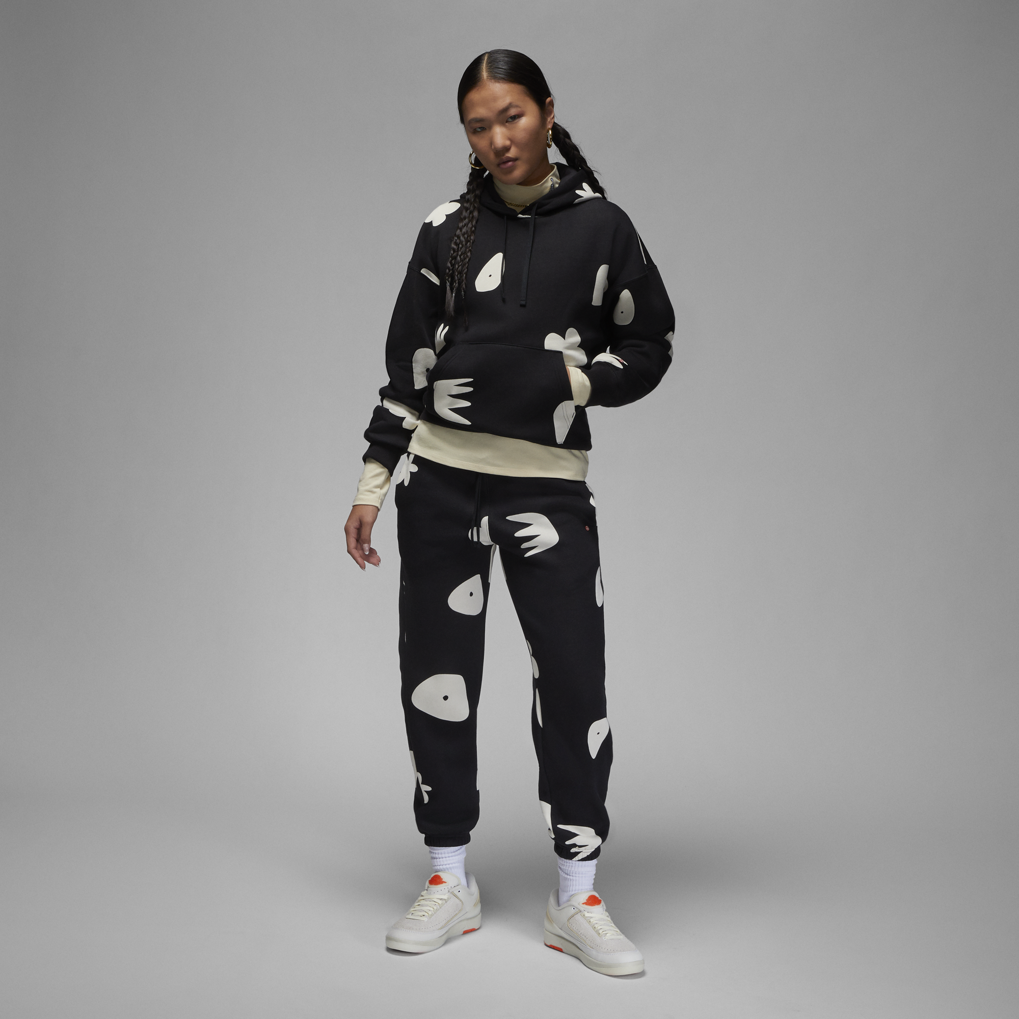 Womens Jordan Artist Series x Mia Lee Fleece Hoodie 'Black'