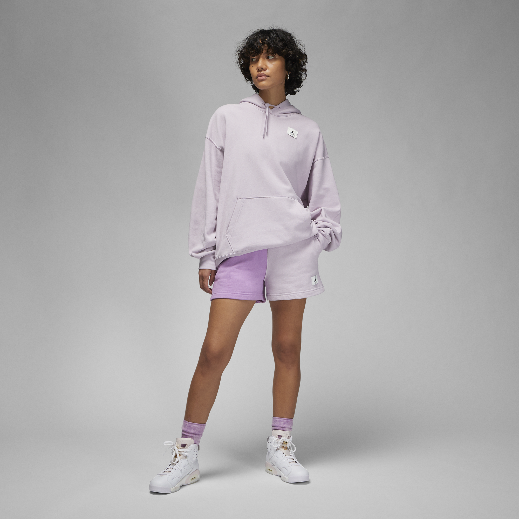 Womens Jordan Flight Fleece Shorts 'Violet Shock'