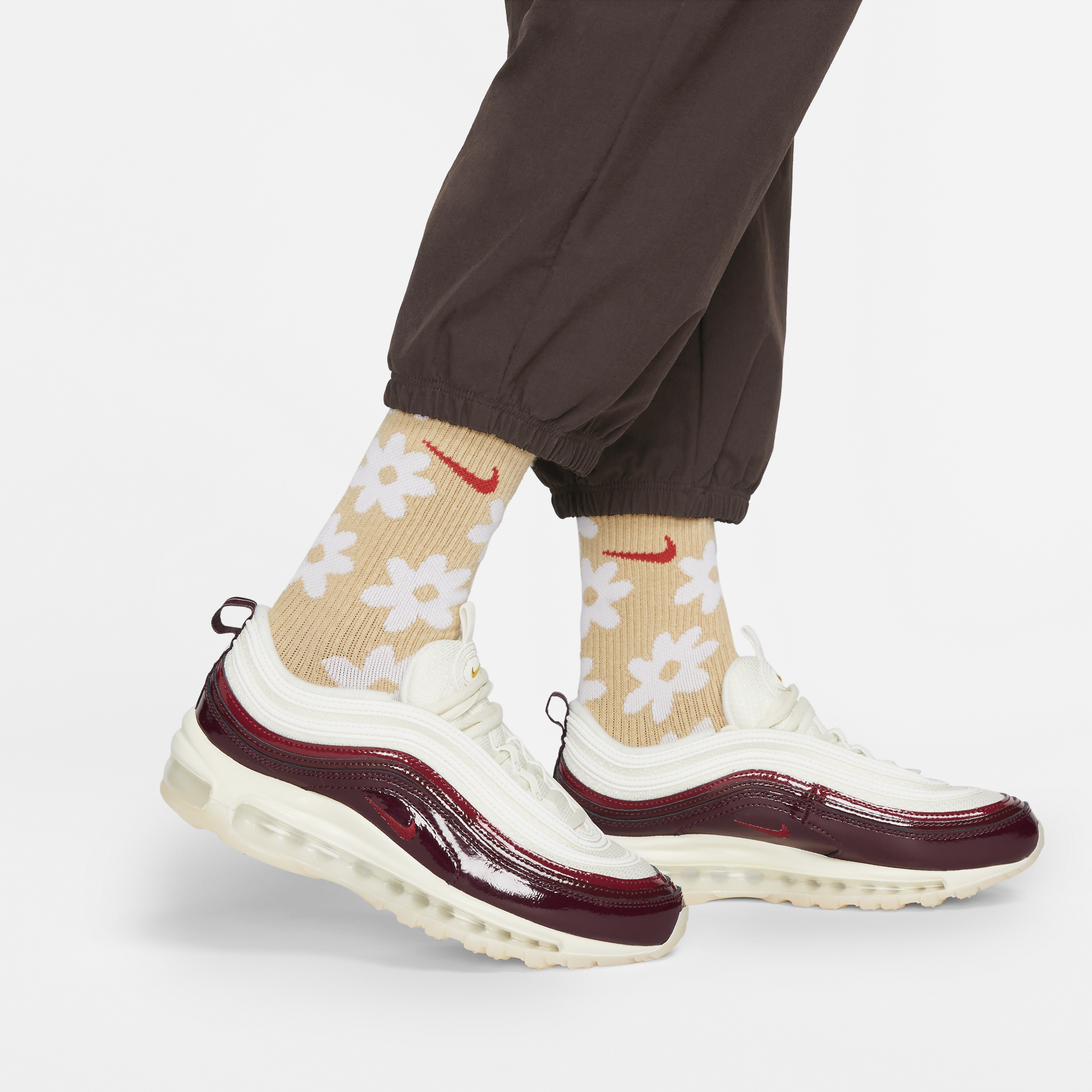 Womens Nike Woven Cropped Cargo Jogger Pants 'Brown'