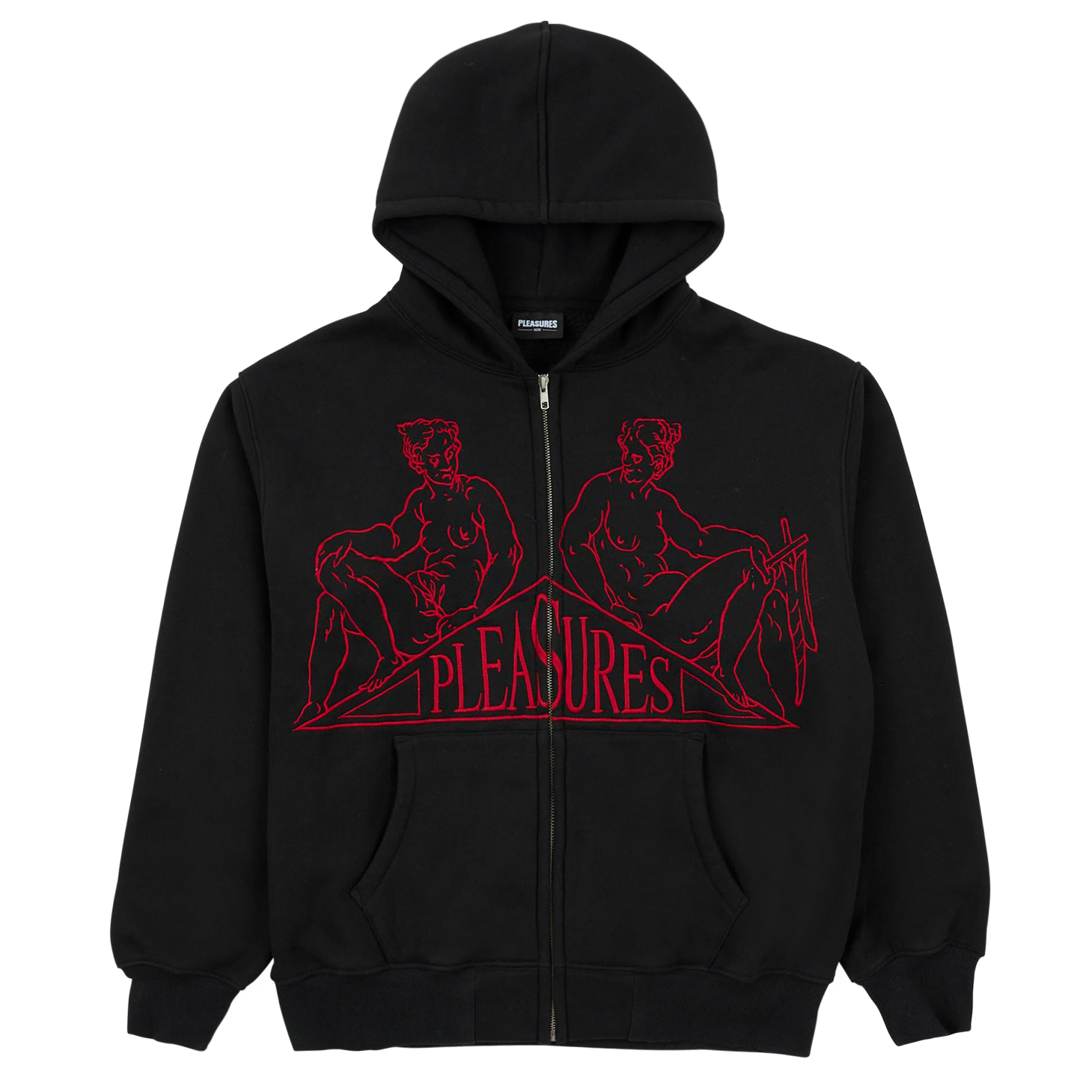 Pleasures Squeeze Zip-Up Hoodie 'Black'
