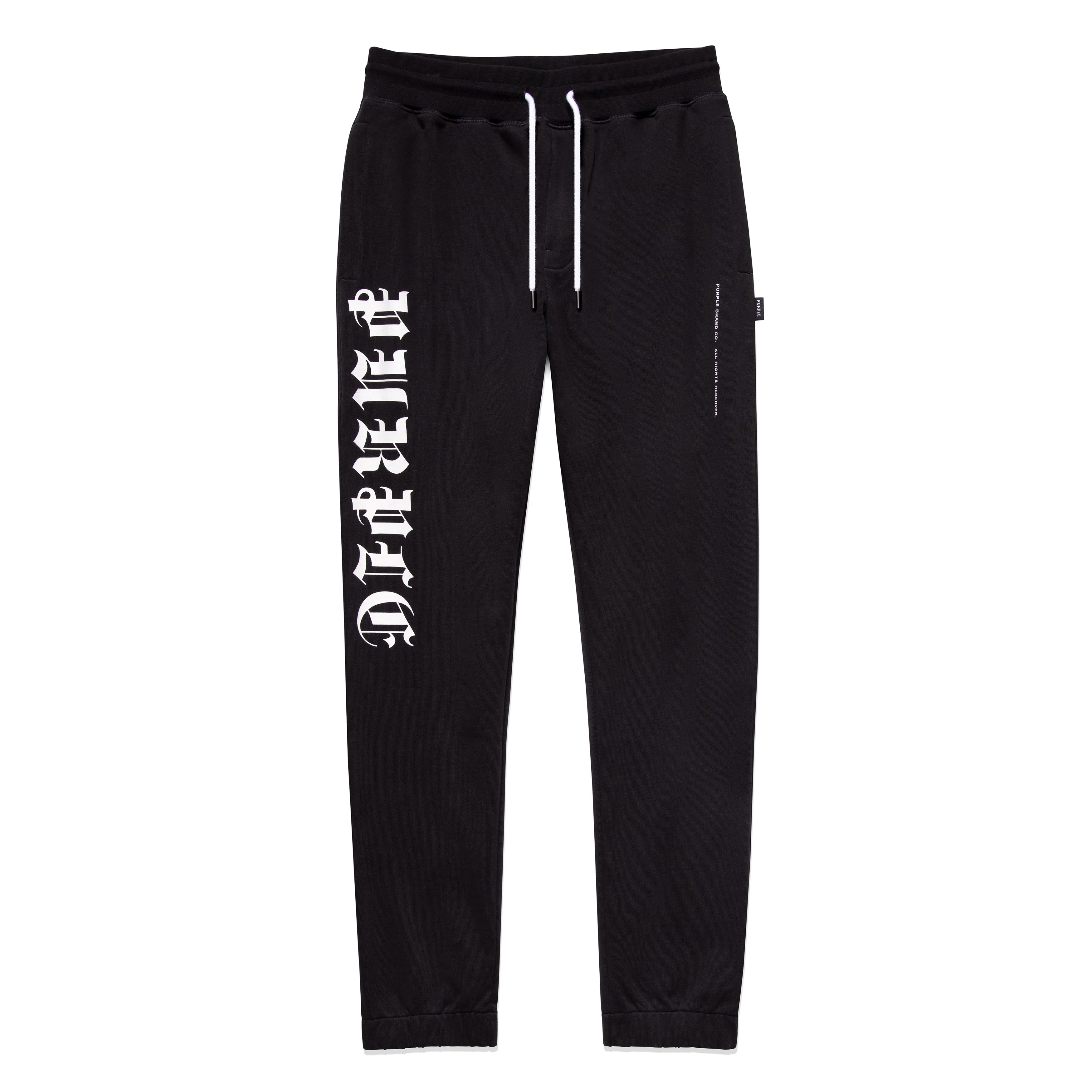 Purple Brand P412 Gothic Wordmark French Terry Sweatpant 'Black'