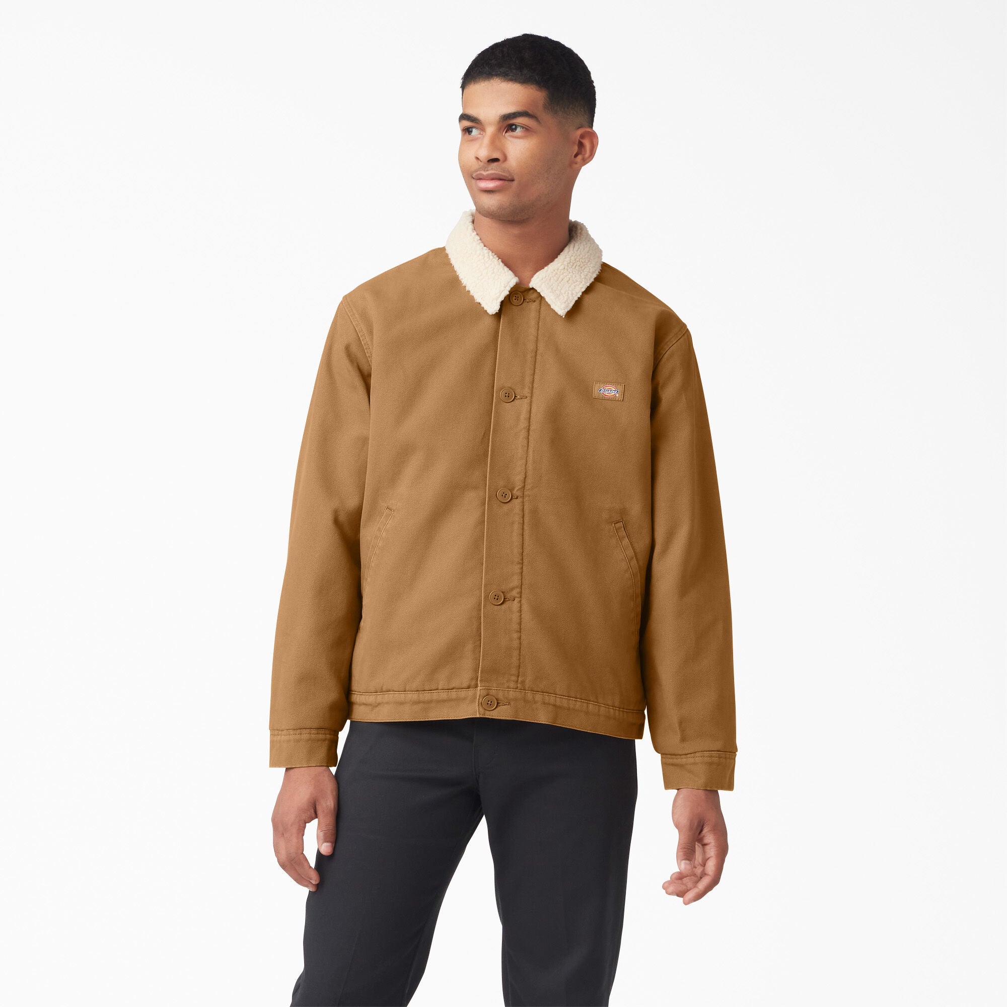 Dickies Duck Canvas High Pile Fleece Jacket 'Stonewashed Brown Duck'