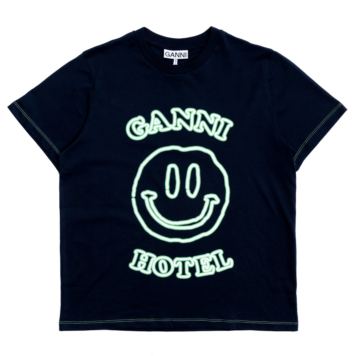 Ganni Basic Cotton Jersey O-Neck Hotel Dark T-Shirt 'Sky Captain' – Sole  Classics