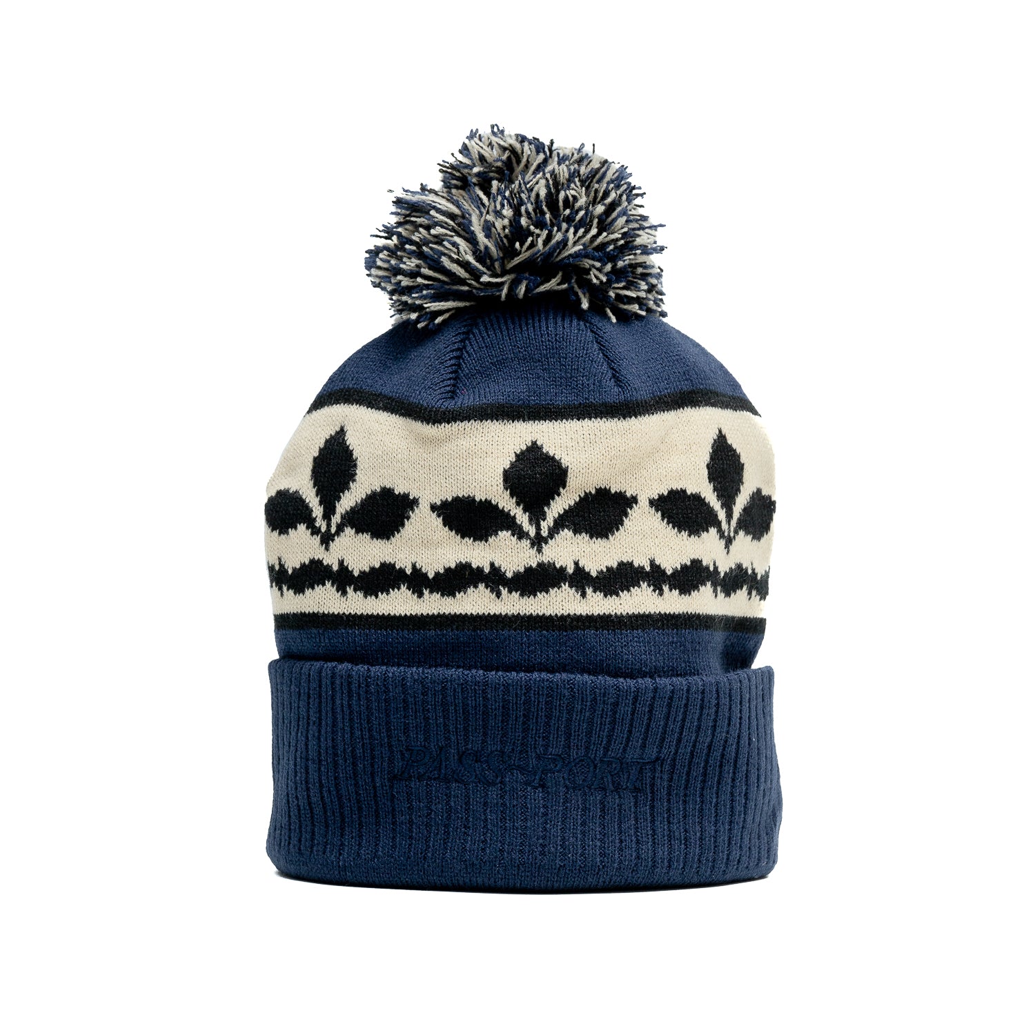 Passport Ornate Pom Beanie 'Navy'