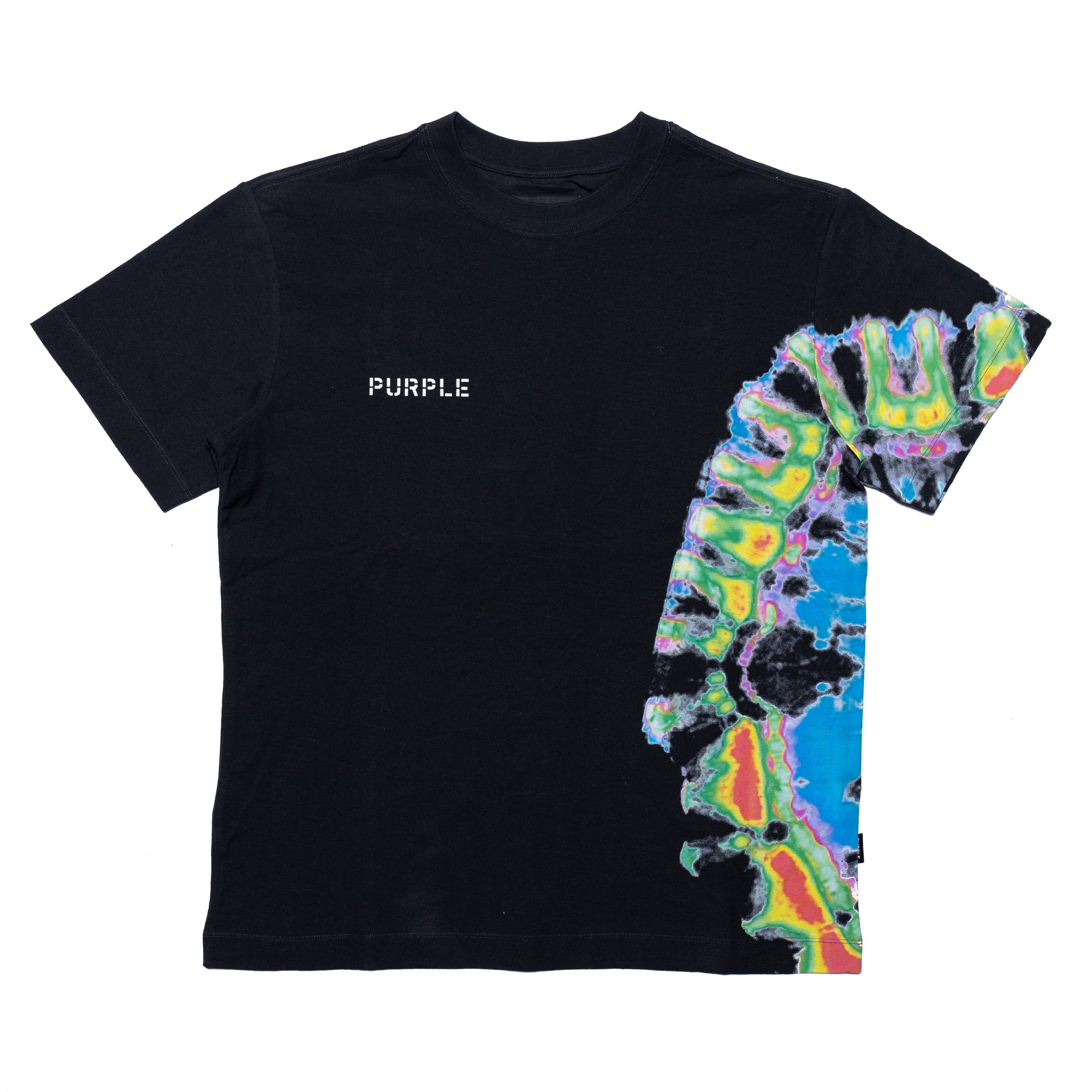 Purple Brand Jersey Black Multi Tie Dye S/S
