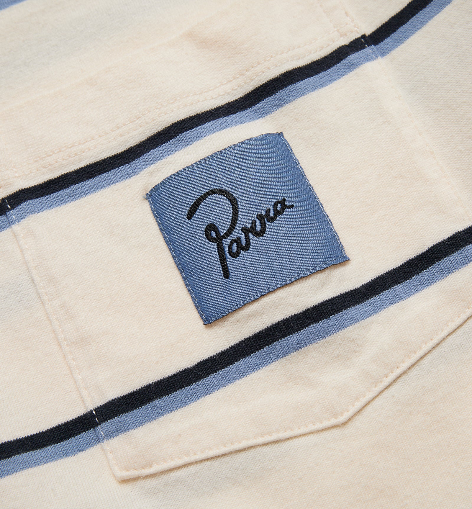by Parra Striper Pocket Logo T-Shirt 'Dusty Blue'