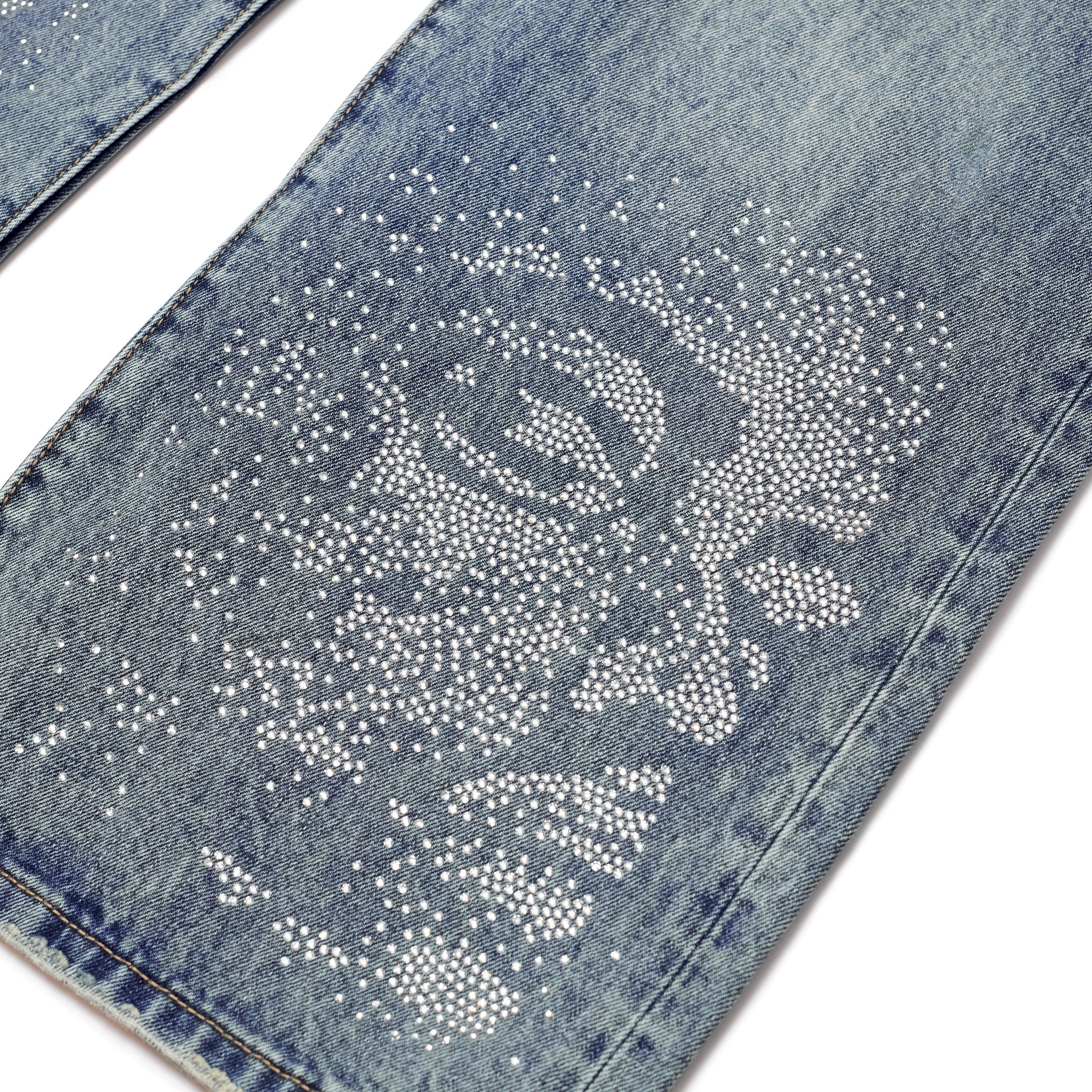Kidsuper Rhinestone Face Jeans 'Blue'