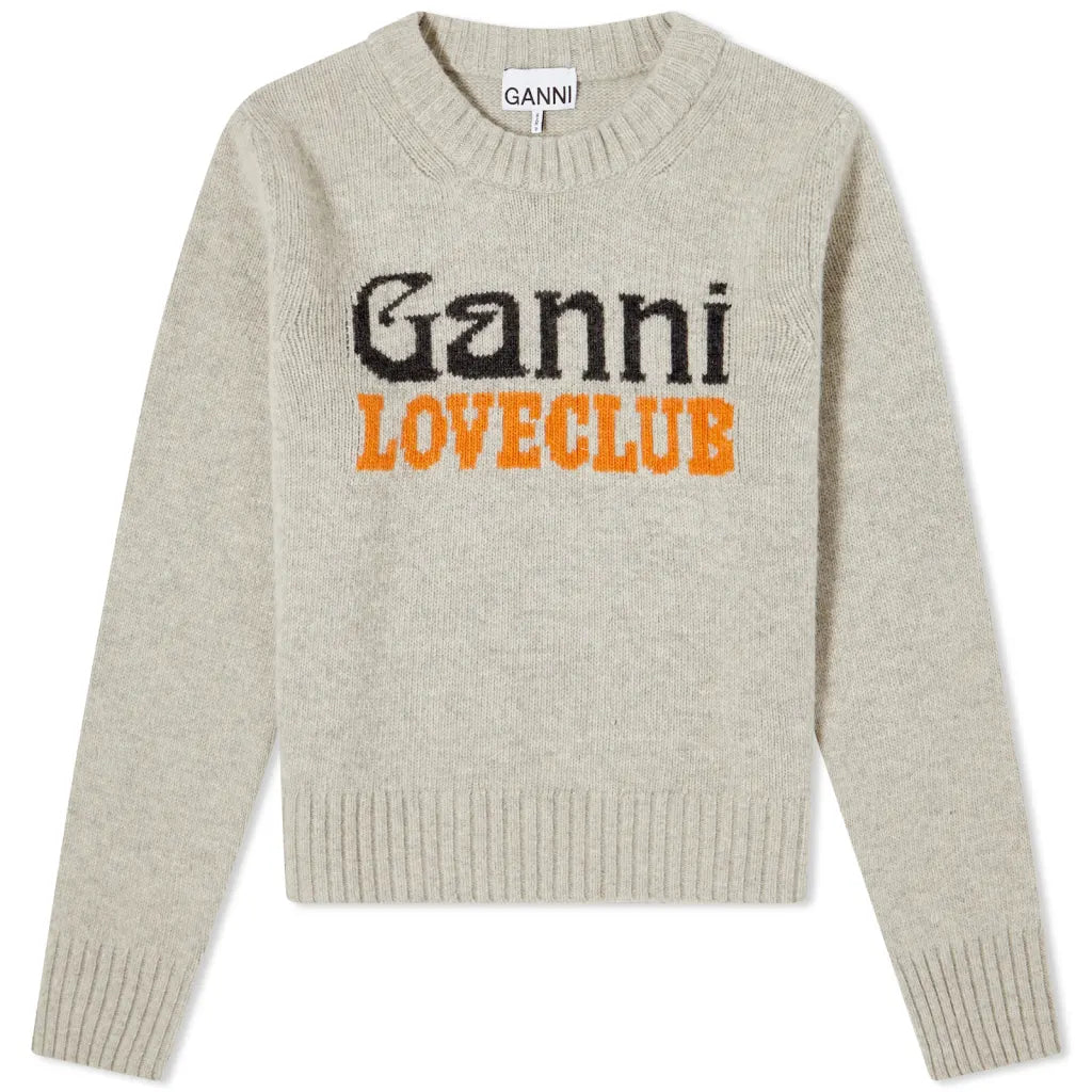 Ganni O-Neck Sweater 'Oyster Grey'