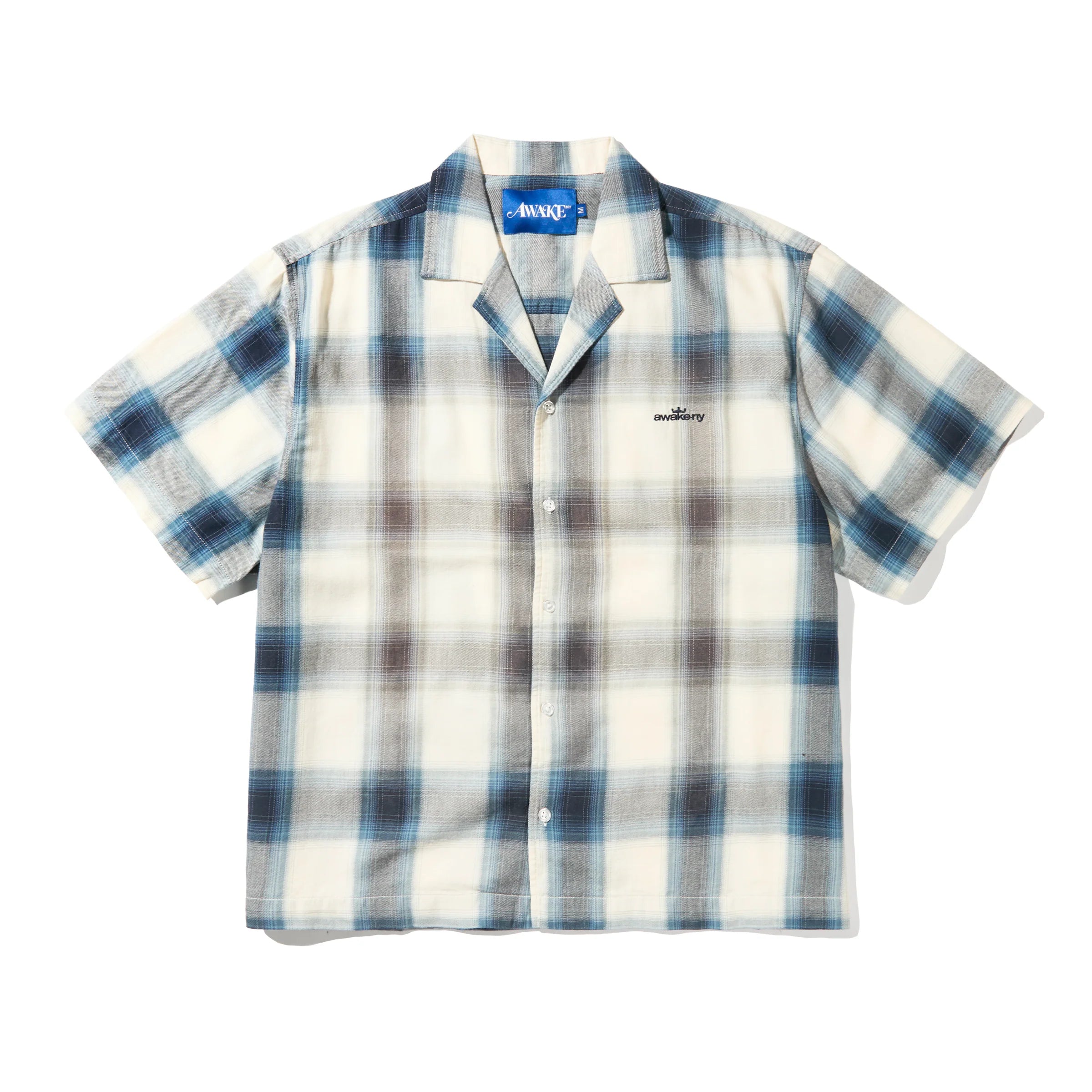 Awake NY Orchard St Plaid Shirt 'White/Black/Blue'
