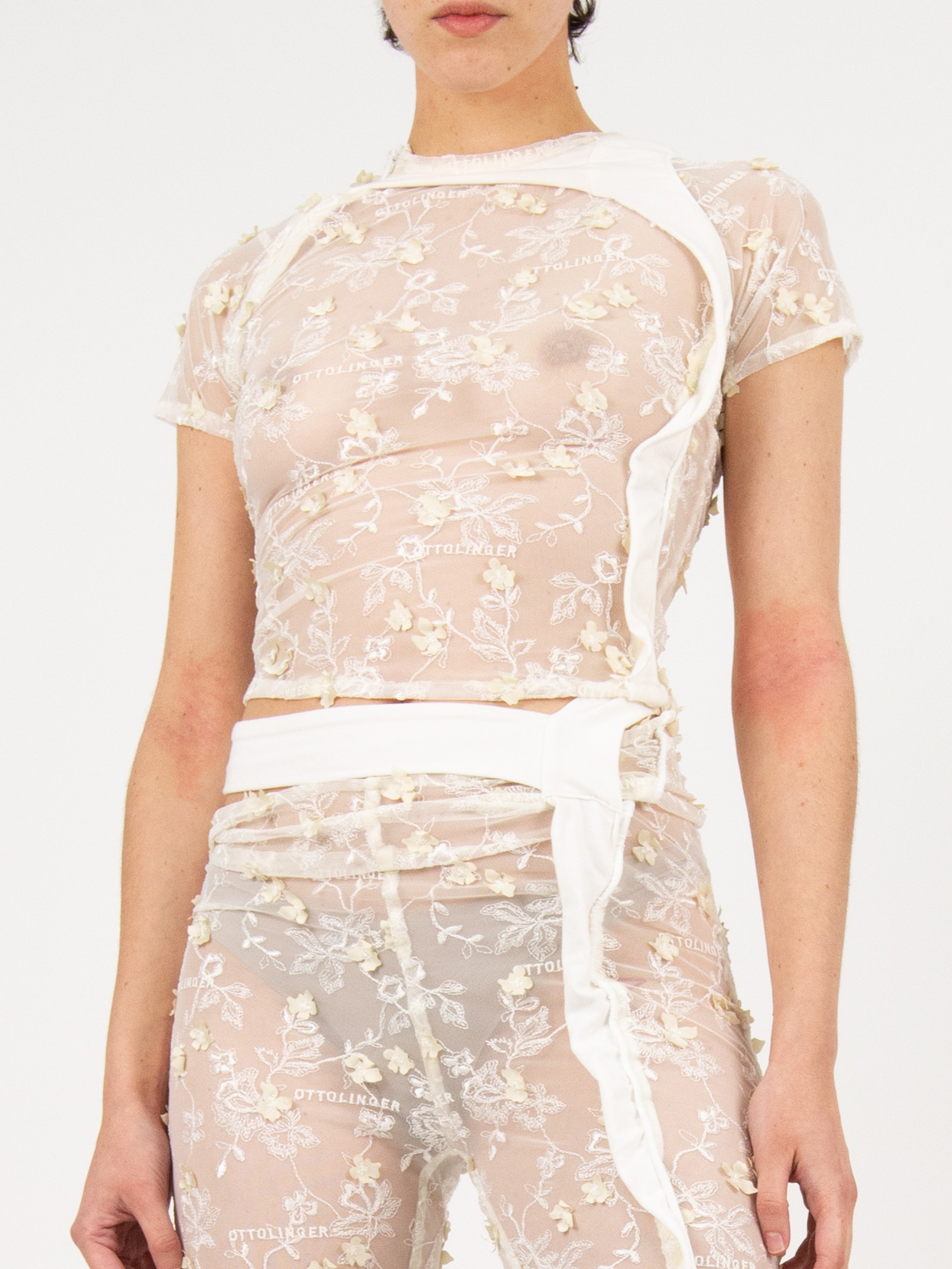 Ottolinger Lace Contrast Shirt 'Champagne'