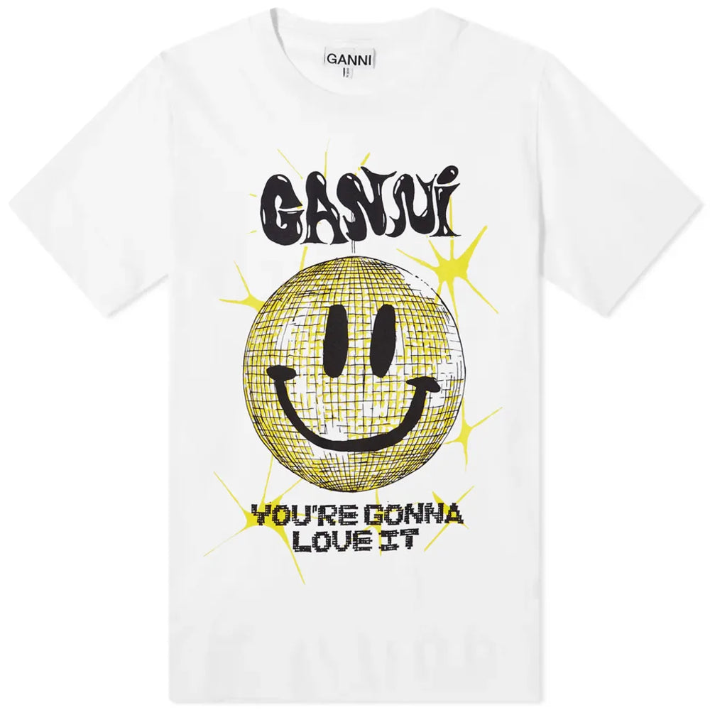 Ganni Smiley Relaxed T -Shirt 'White' – Sole Classics